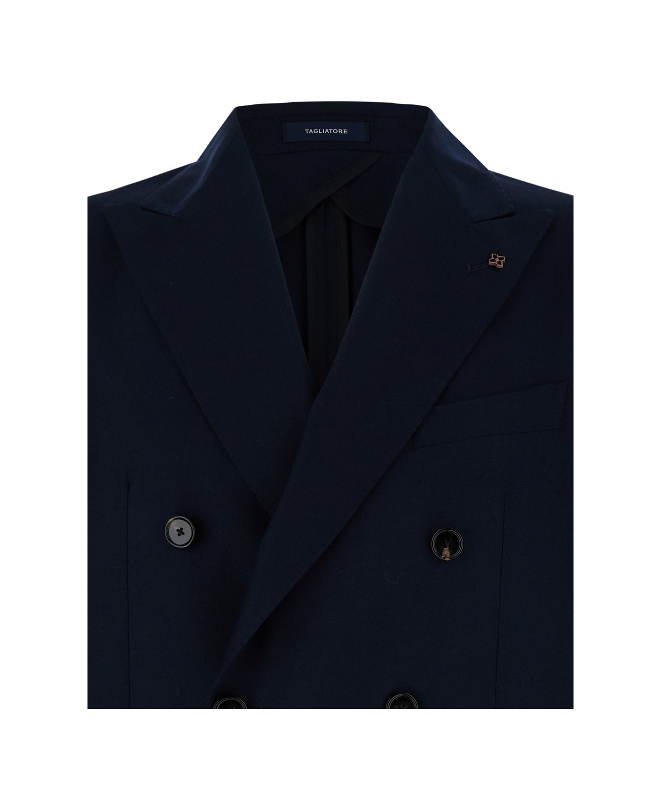 Tagliatore Blue Double Breasted Jacket In Cashmere Man - Blu