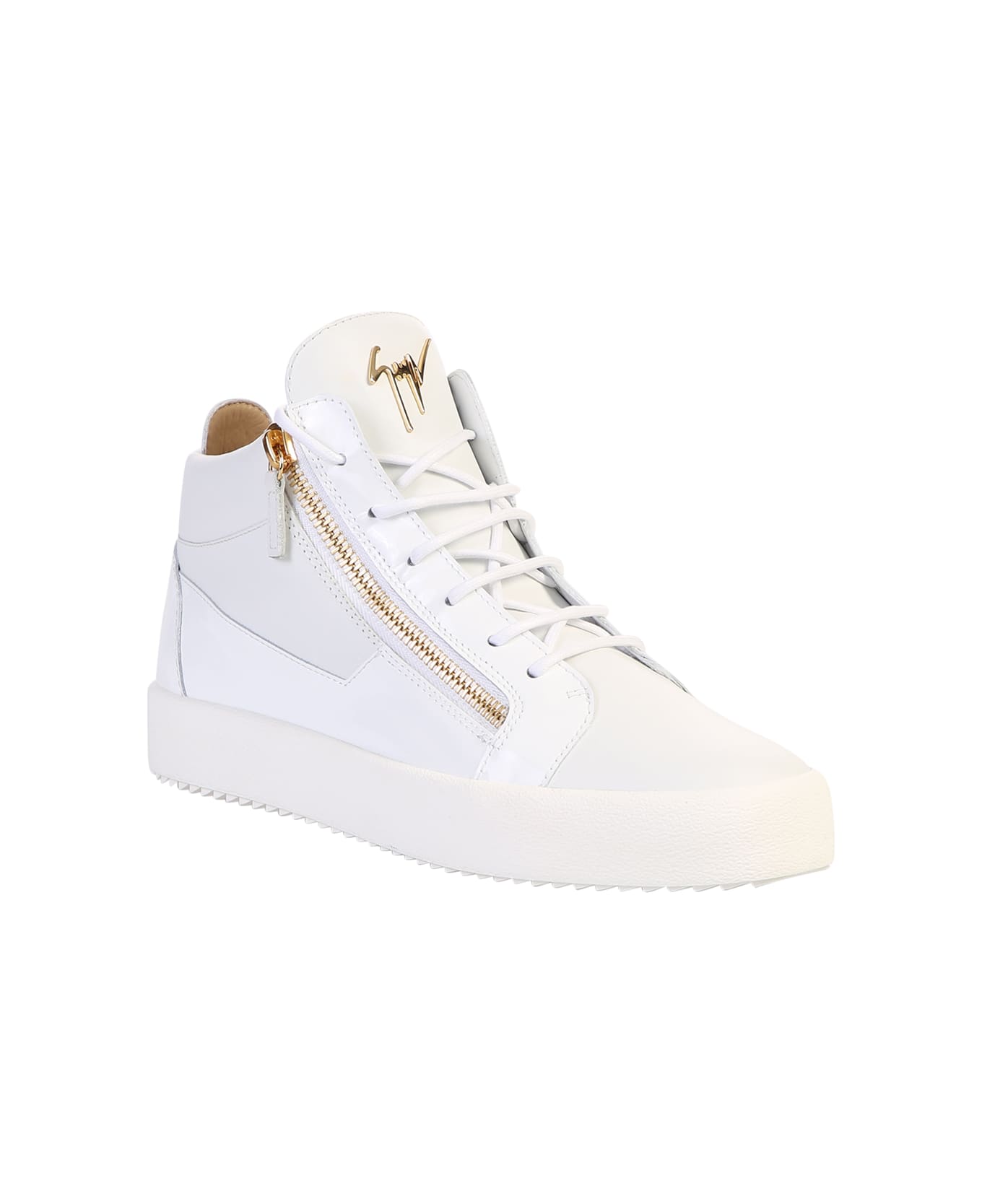 Giuseppe Zanotti White Zipped Sneakers - White スニーカー
