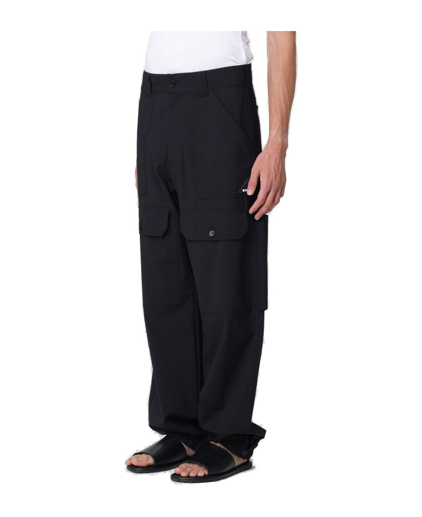 MSGM High Waist Pocket Detailed Trousers - Nero