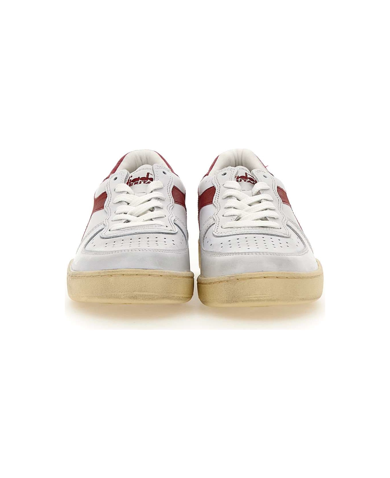 Diadora "m Basket Low Used" Sneakers - WHITE-red