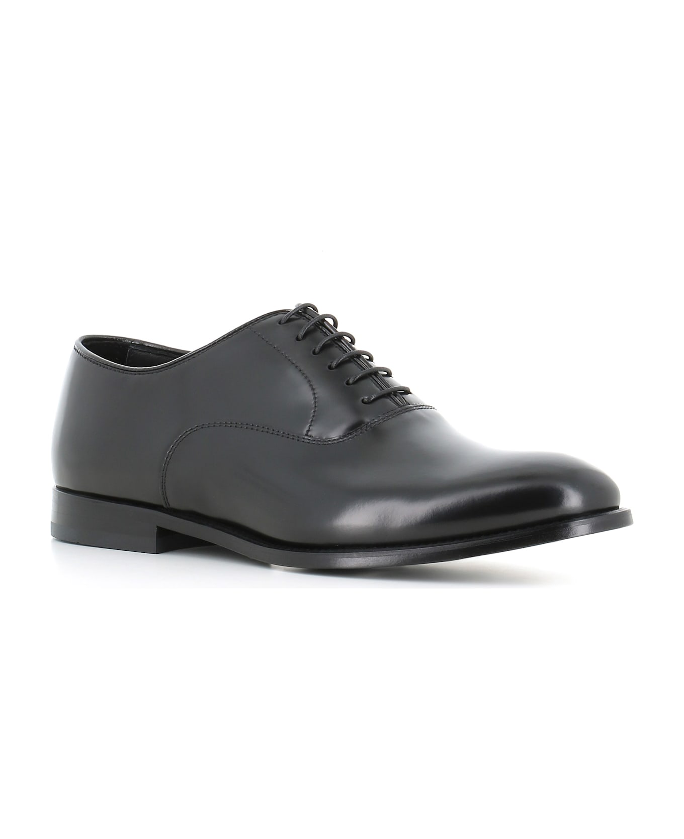 Doucal
s Black Leather Oxford Shoes - Black