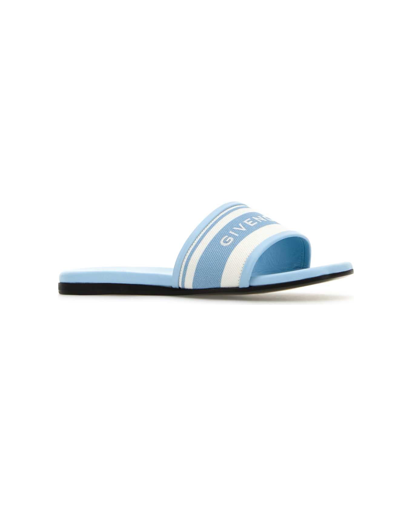 Givenchy Two-tone Canvas 4g Slippers - WHITEBLUE