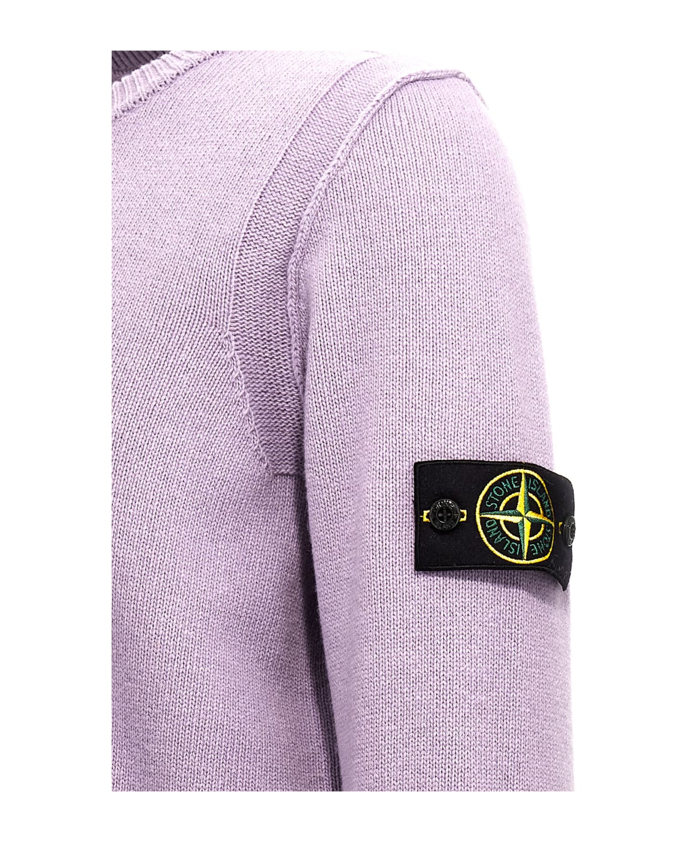 Stone Island Logo Badge Sweater - Purple