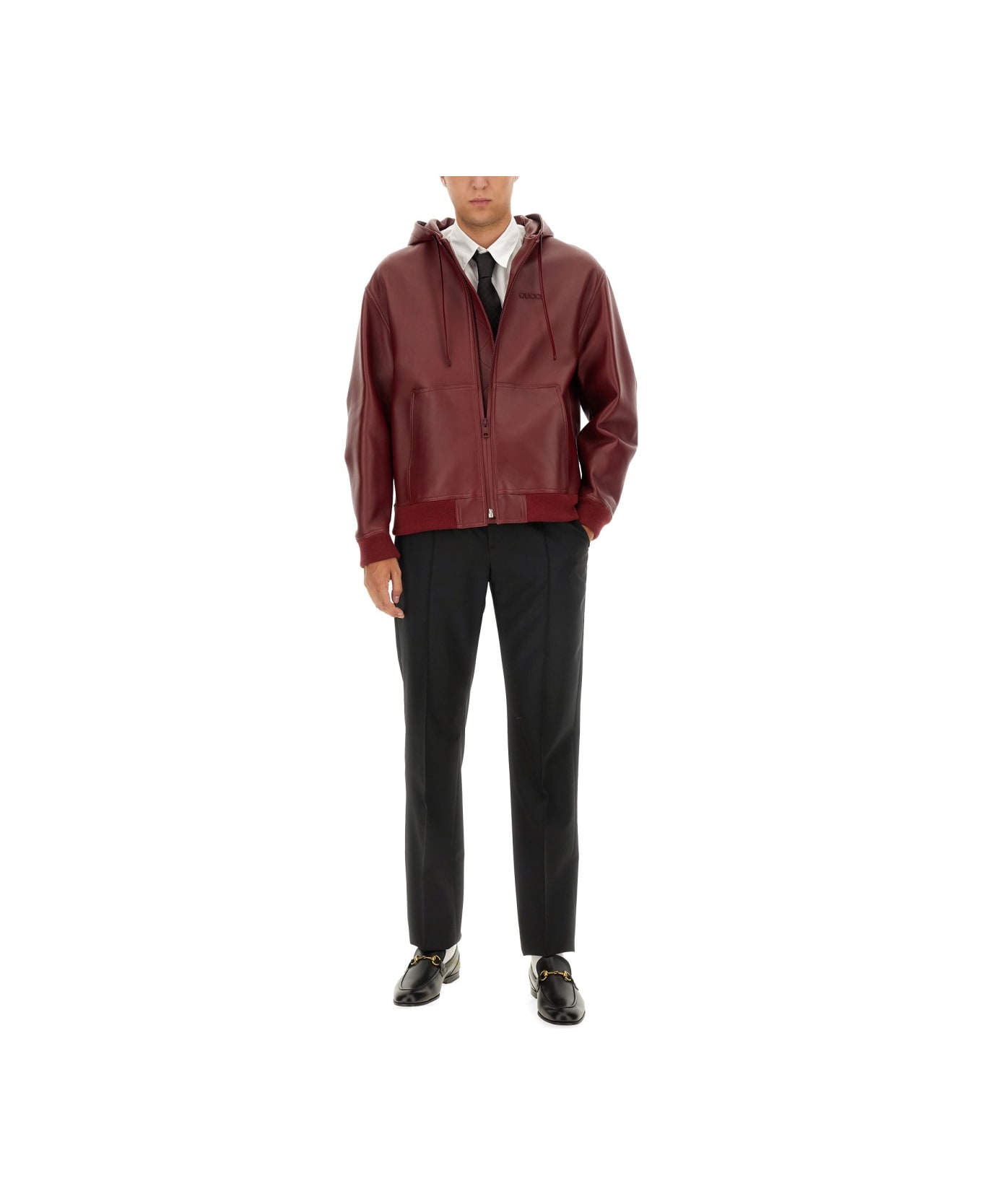 Gucci Bomber With Zip - BORDEAUX