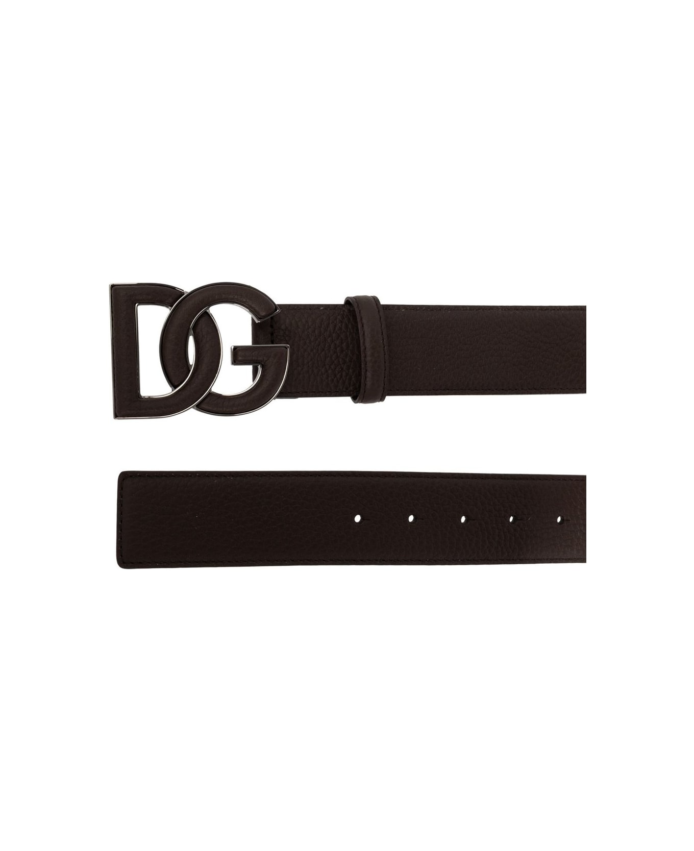 Dolce & Gabbana Logo Plaque Buckle Belt - Brown