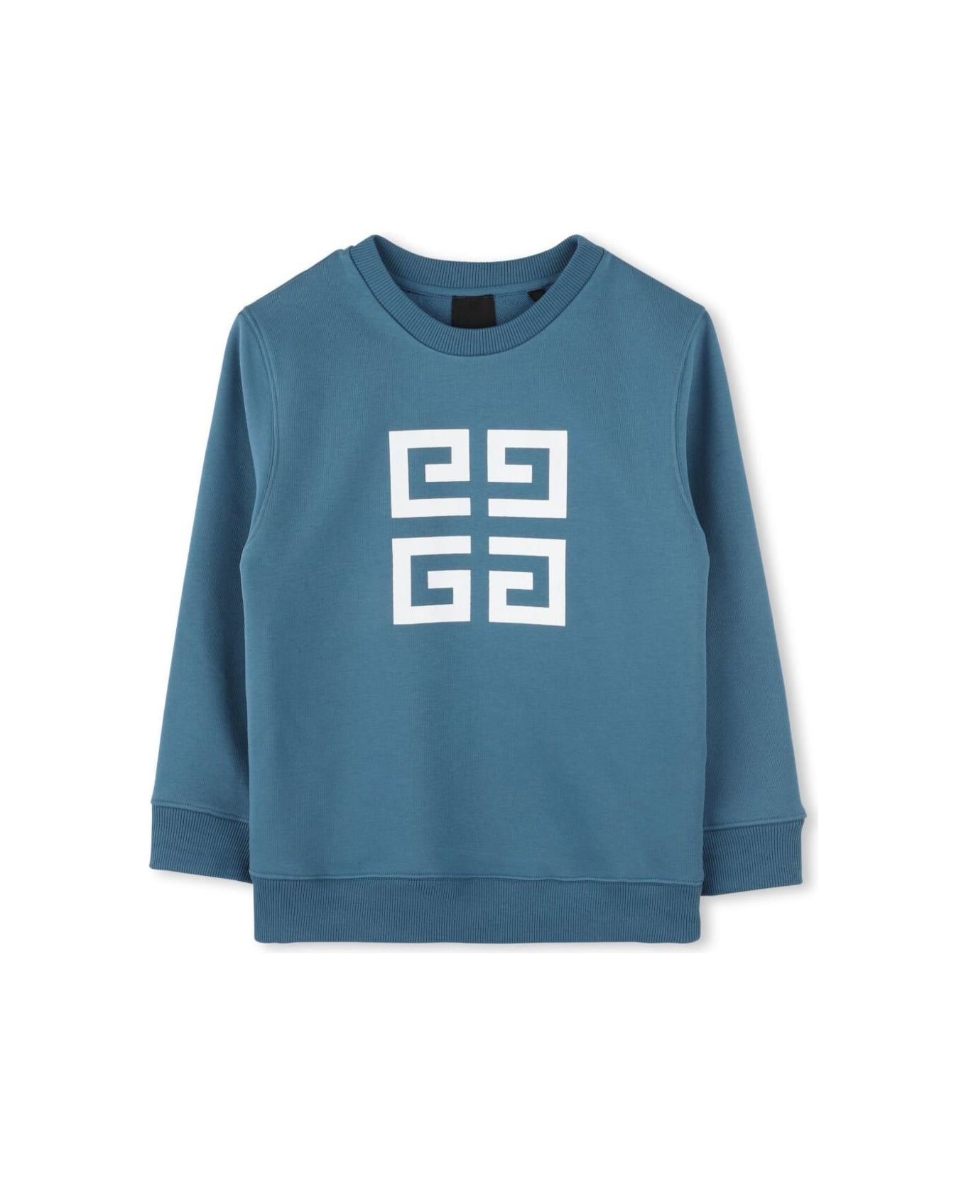 Givenchy Blue Sweatshirt With Maxi 4g Logo Print On The Front And Logo Lettering On The Rear In Cotton Blend Boy - Blu