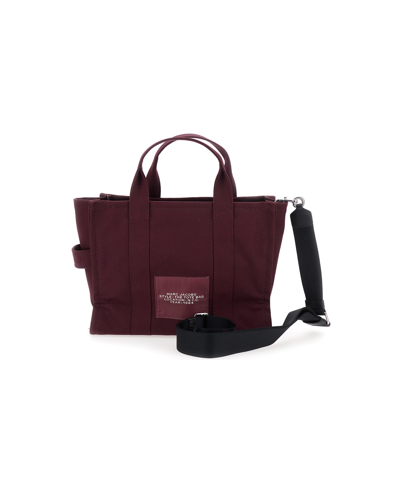 Marc Jacobs 
the Medium Tote
 Bordeaux Handbag With Logo Lettering On The Front In Cotton Woman - Bordeaux