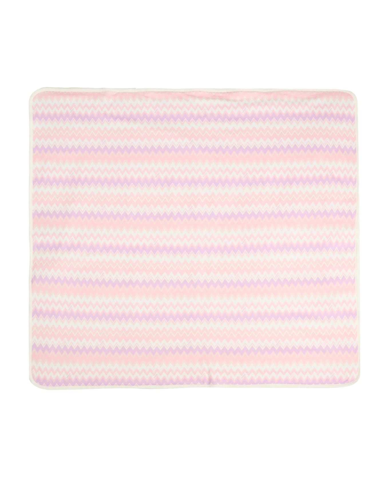Missoni Pink Blanket For Baby Girl With Chevron Pattern - Pink