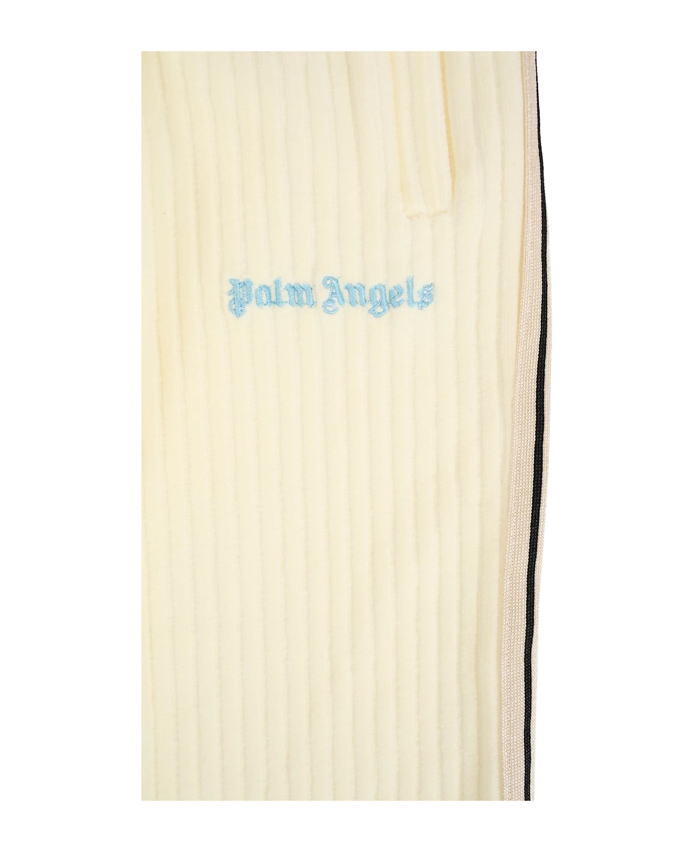 Palm Angels Ivory Trousers For Baby Boy With Logo - Ivory