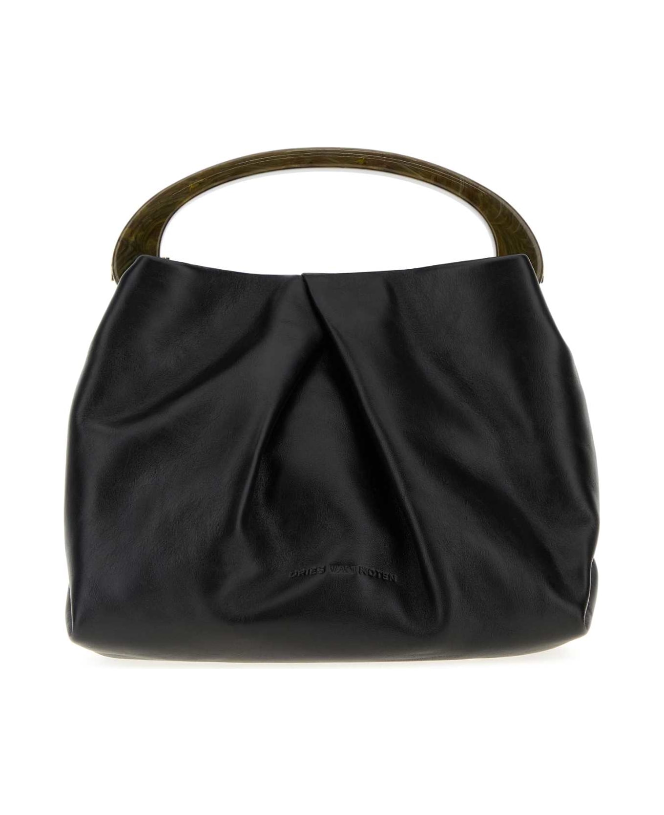 Dries Van Noten Black Leather Handbag - Black