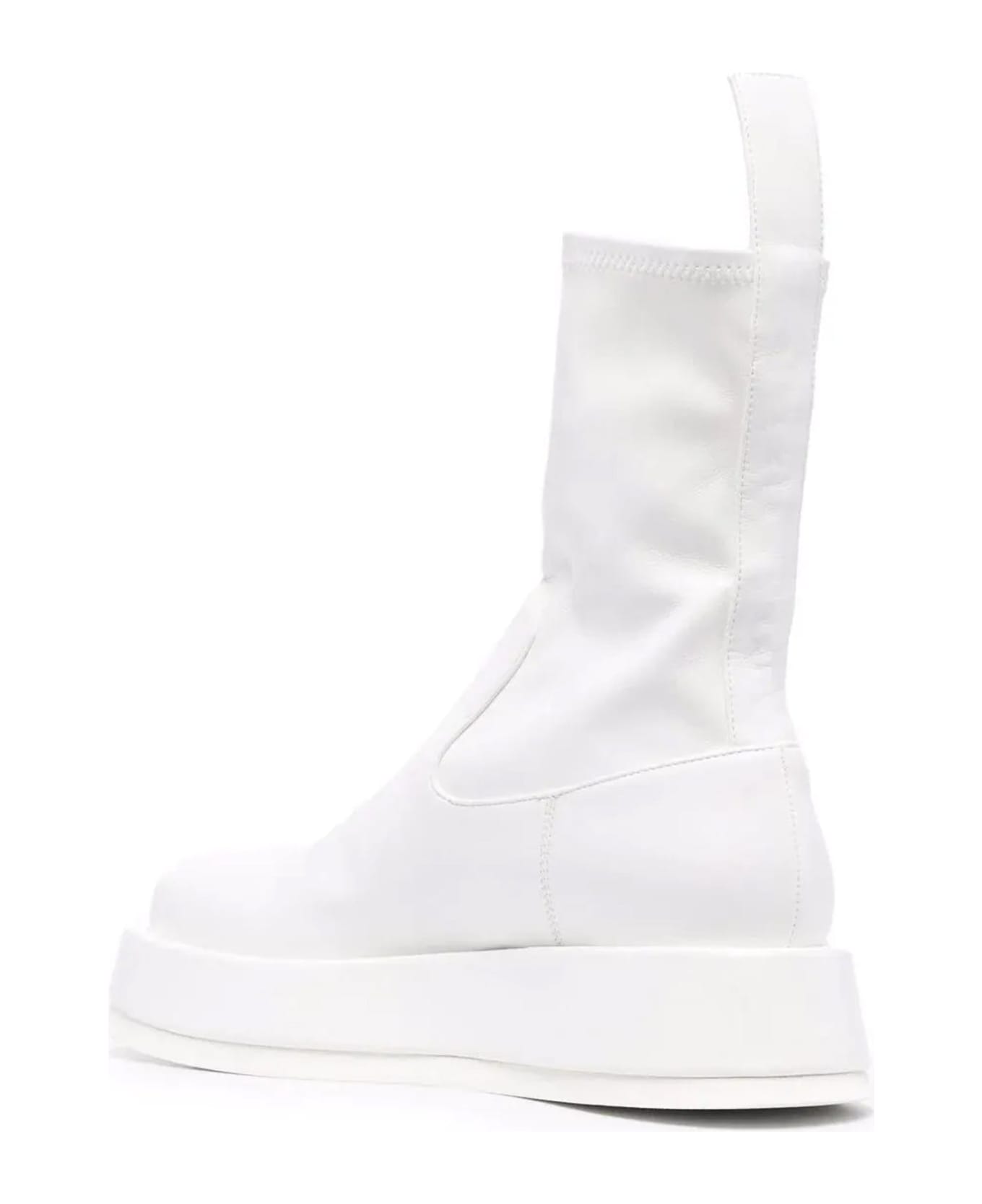 GIA BORGHINI Rosie 11 Leather Boots - White
