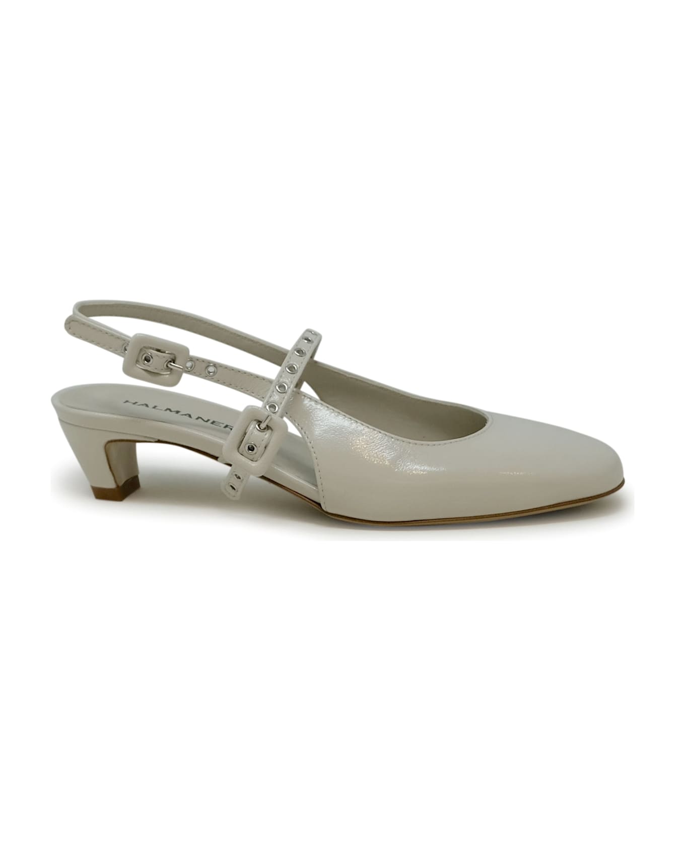 Halmanera Tofu Patent Leather Glaze Sandals - IVORY