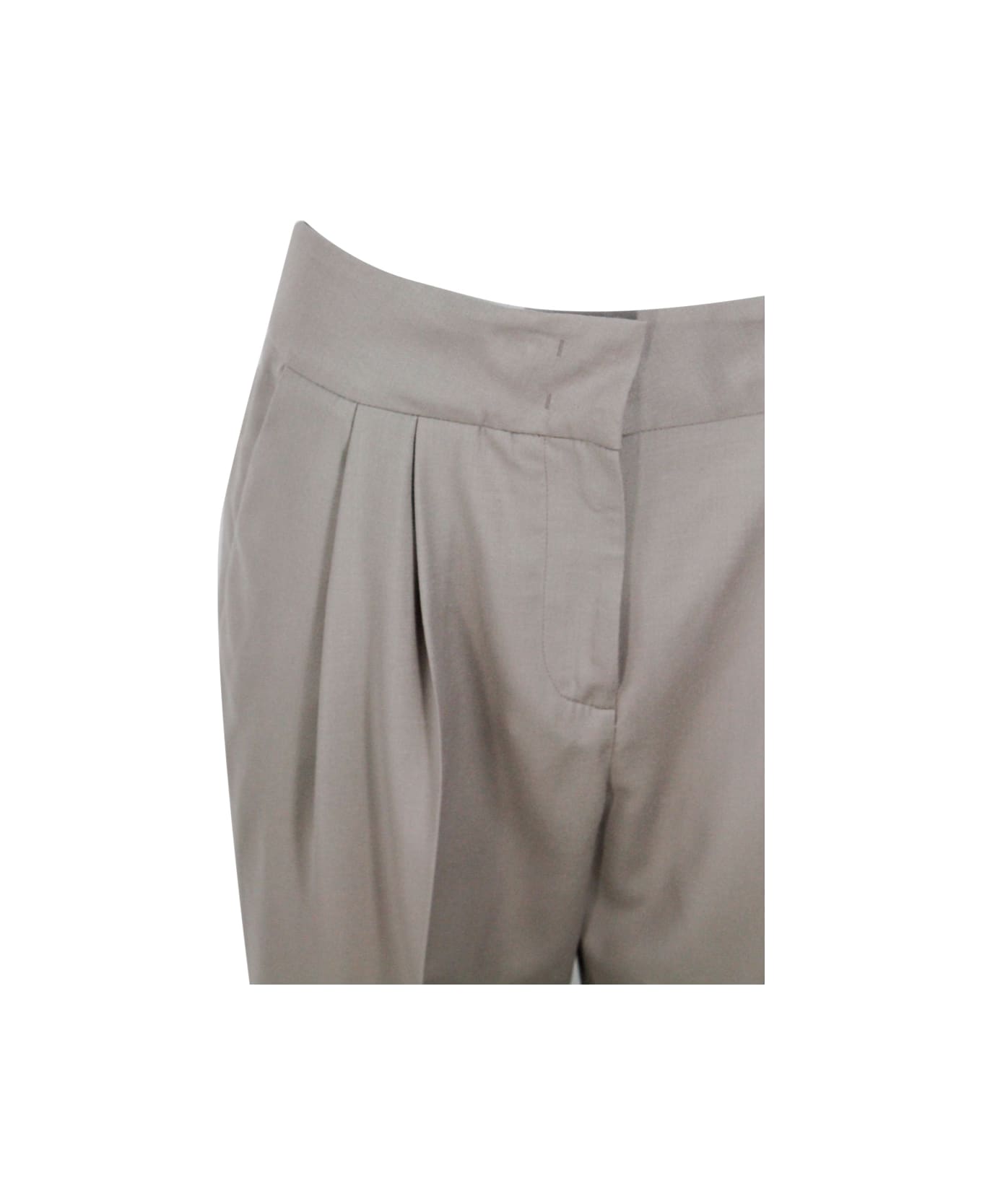 Fabiana Filippi Wide Trousers With Pences And Welt Pockets In Soft ...
