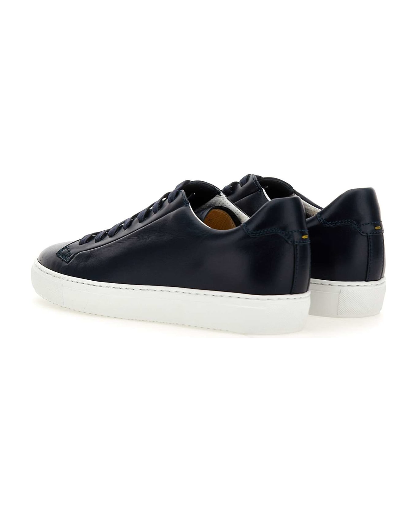 Doucal's "chiffon" Leather Sneakers - BLUE
