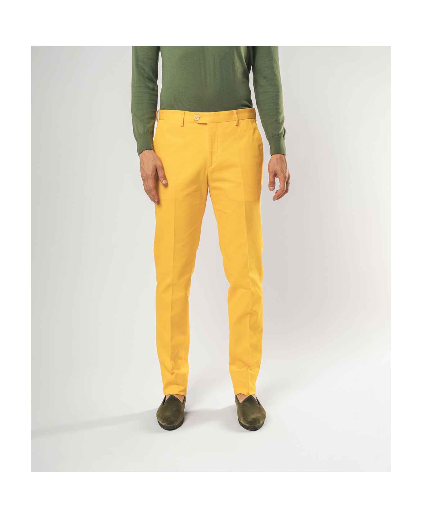Larusmiani Velvet Trousers Howard Pants - Yellow