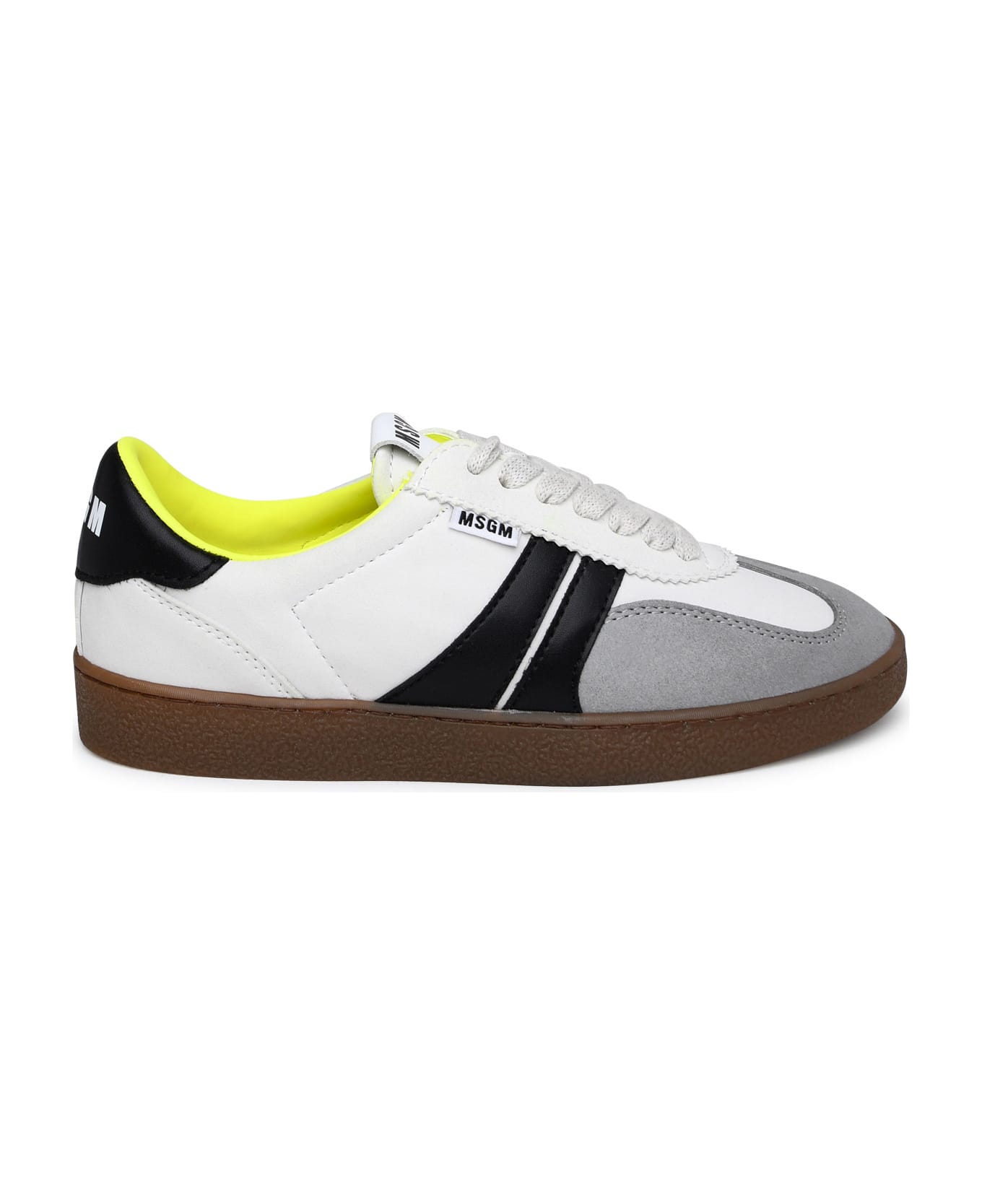 MSGM Two-tone Suede Sneakers - White