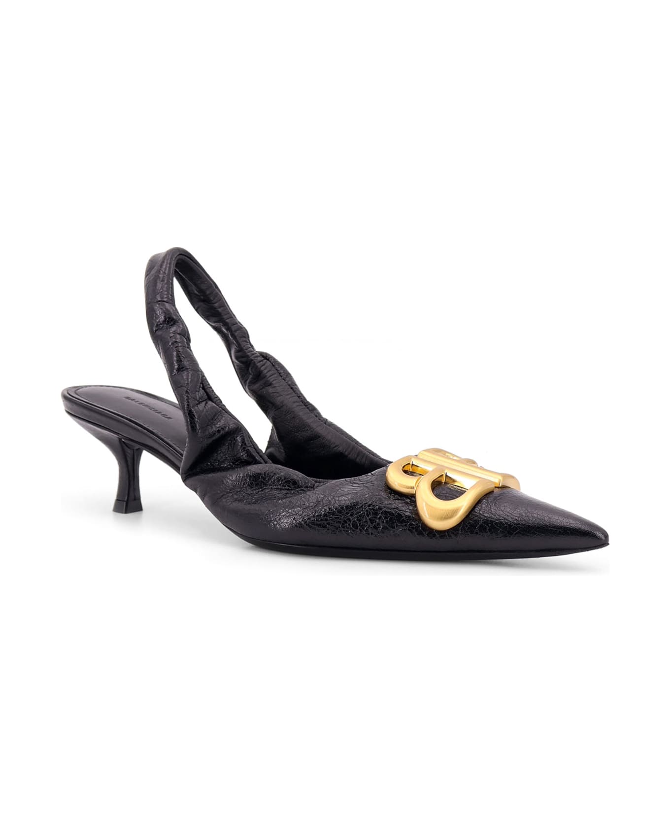 Balenciaga Monaco Arena Leather Slingback - Black