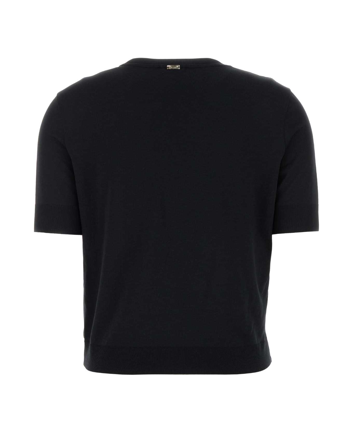 Herno Black Satin T-shirt - NERO