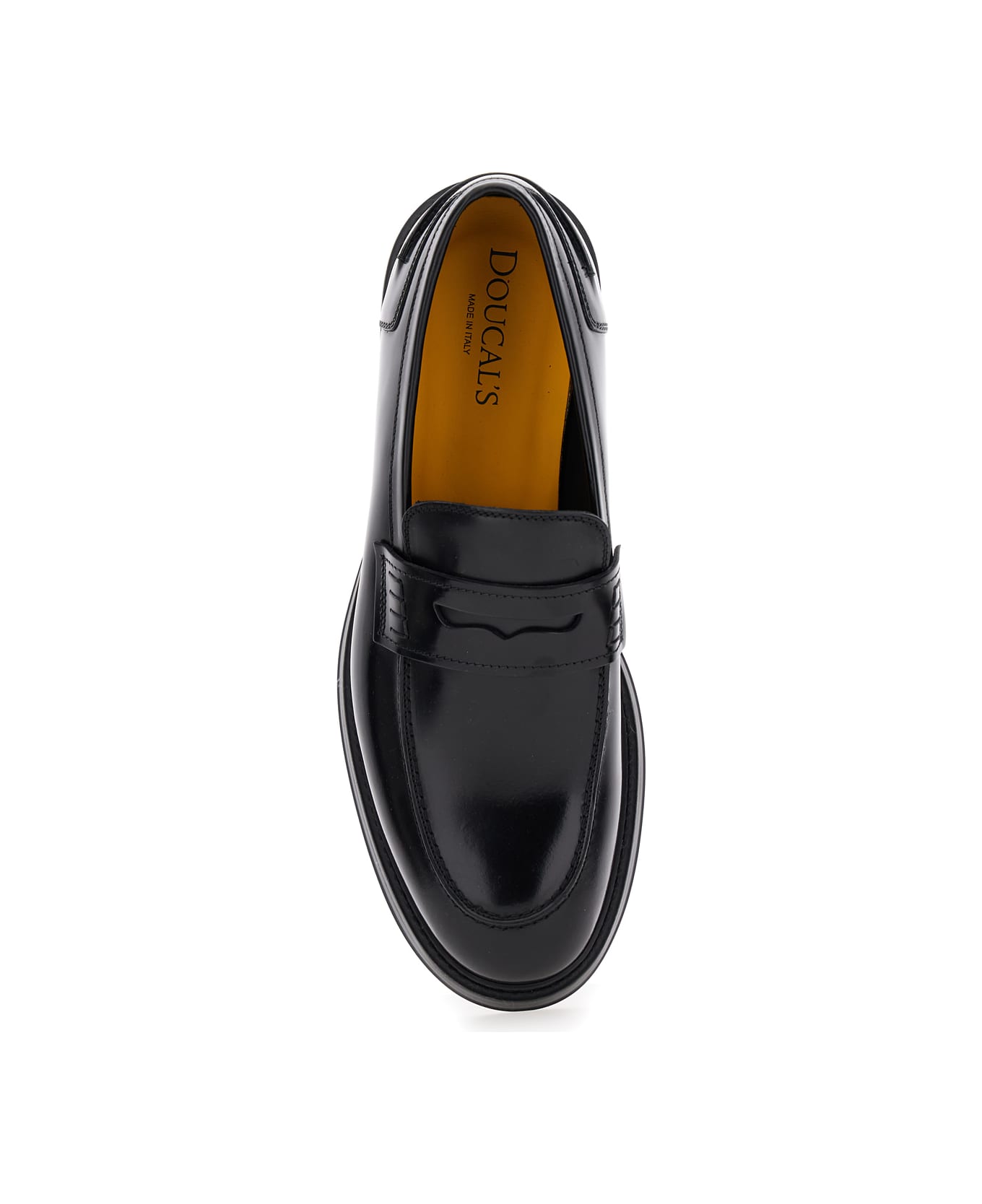 Doucal's 'adler' Black Slip-on Loafers In Smooth Leather Man - Black