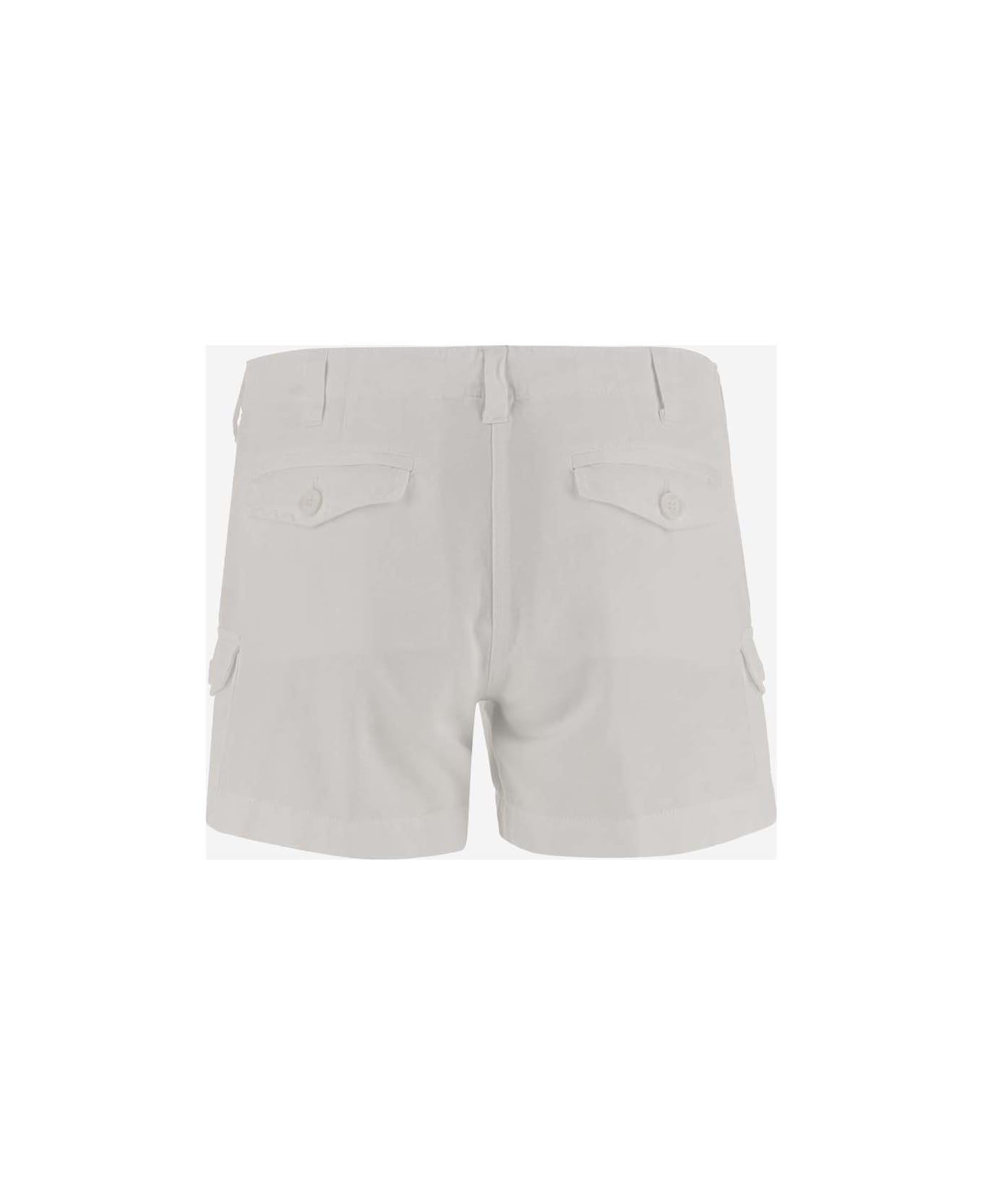 Aspesi Cotton And Linen Short Pants - White ショートパンツ