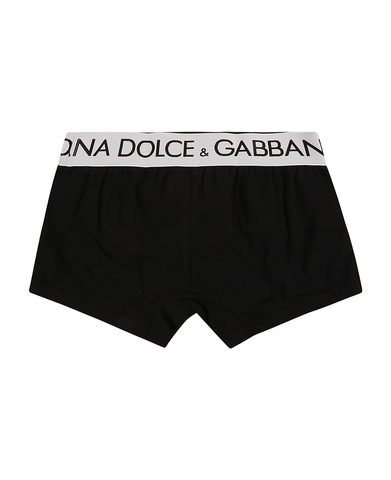 Dolce & Gabbana Elastic Logo Waist Boxer Shorts - Black