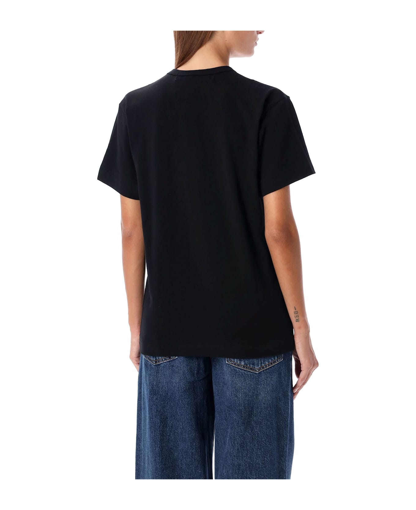 Comme des Garçons Play Three Hearts T-shirt - BLACK