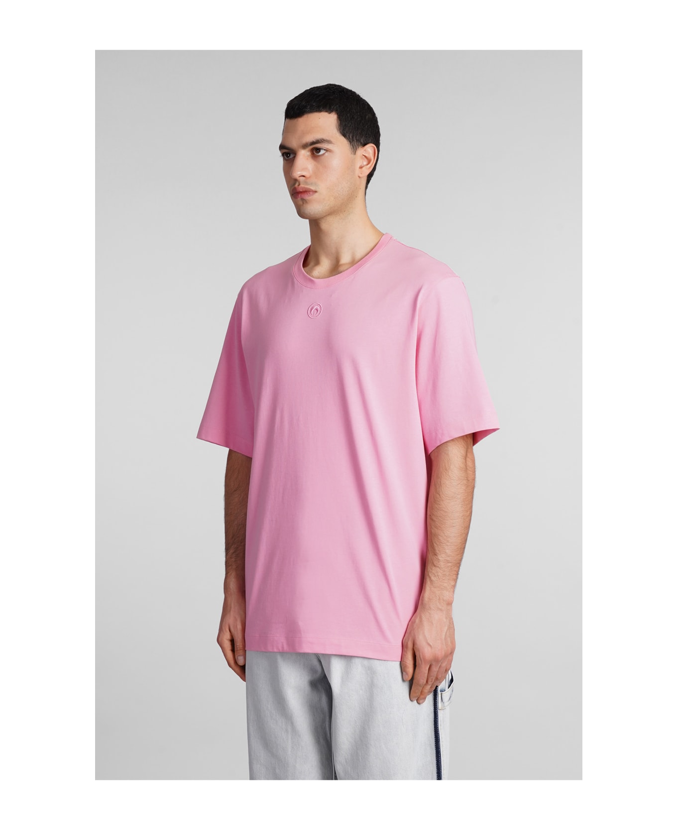 Marine Serre T-shirt In Rose-pink Cotton - rose-pink