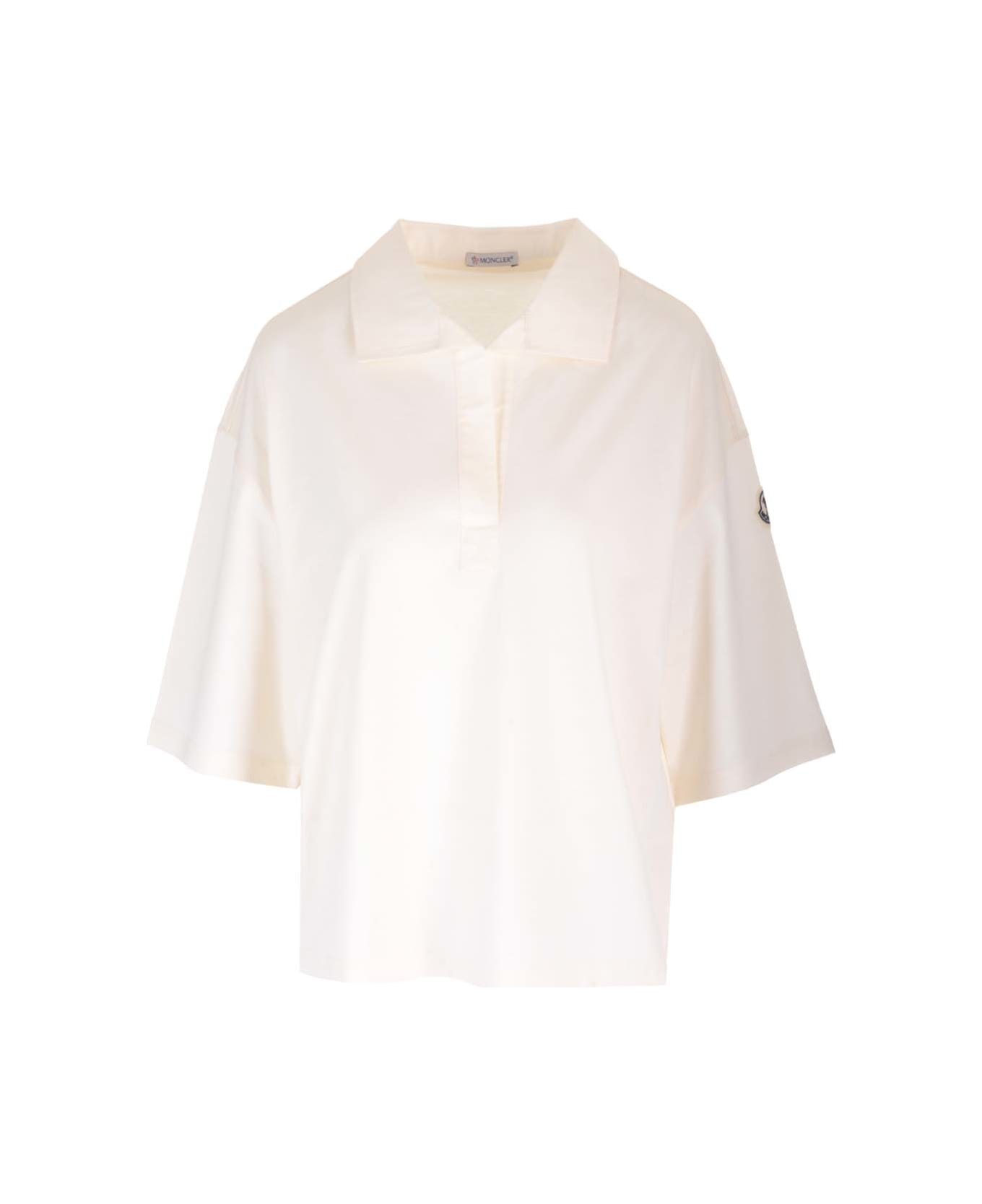 Moncler Jersey Polo - Beige