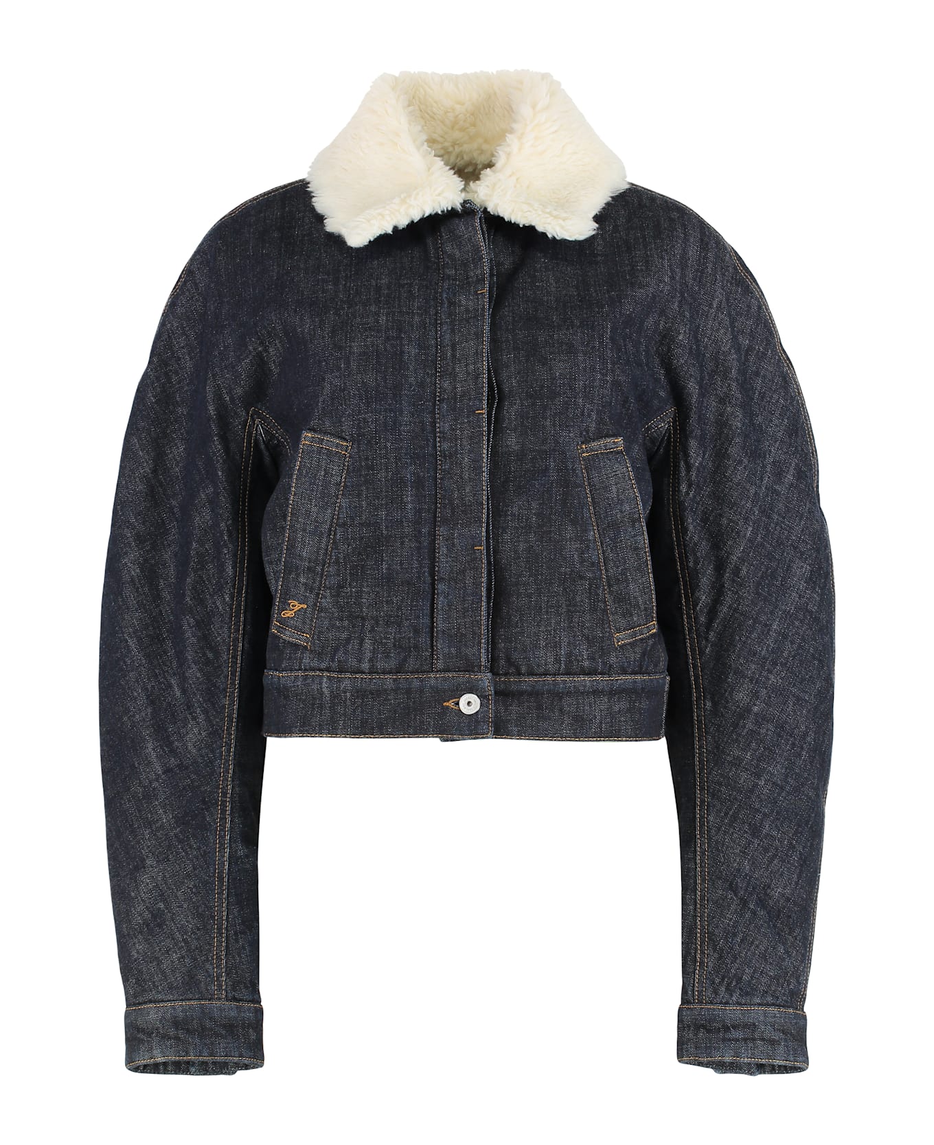 Jacquemus Aviator Jacket De-nîmes Ovalo In Denim - Denim