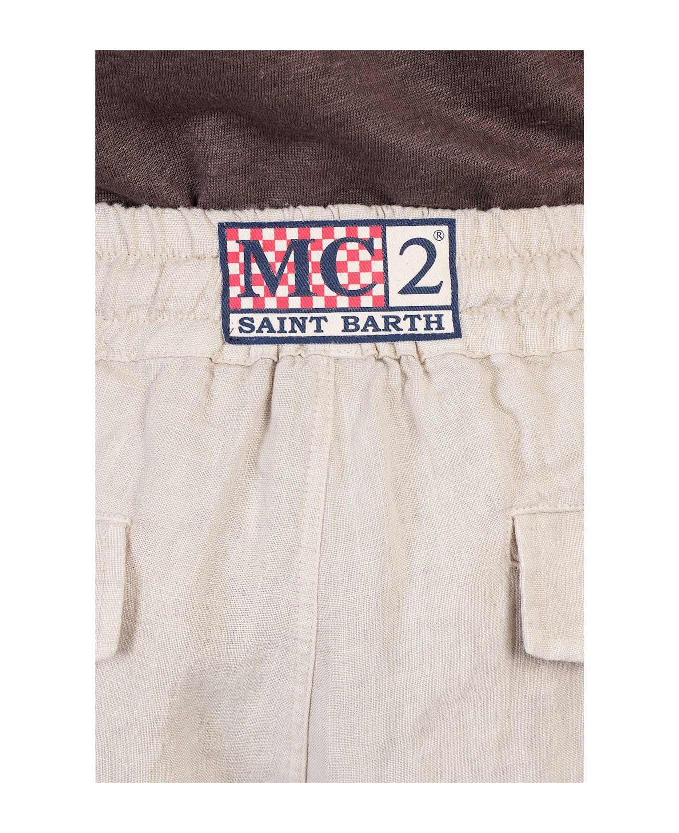 MC2 Saint Barth Marseille Shorts In Beige Linen - beige