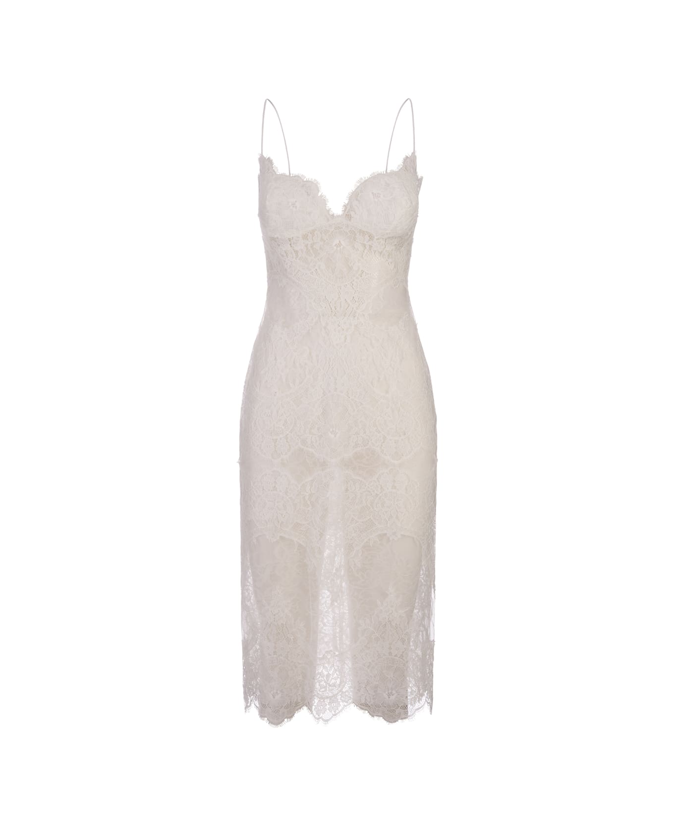 Ermanno Scervino All-over White Lace Lingerie Dress - White