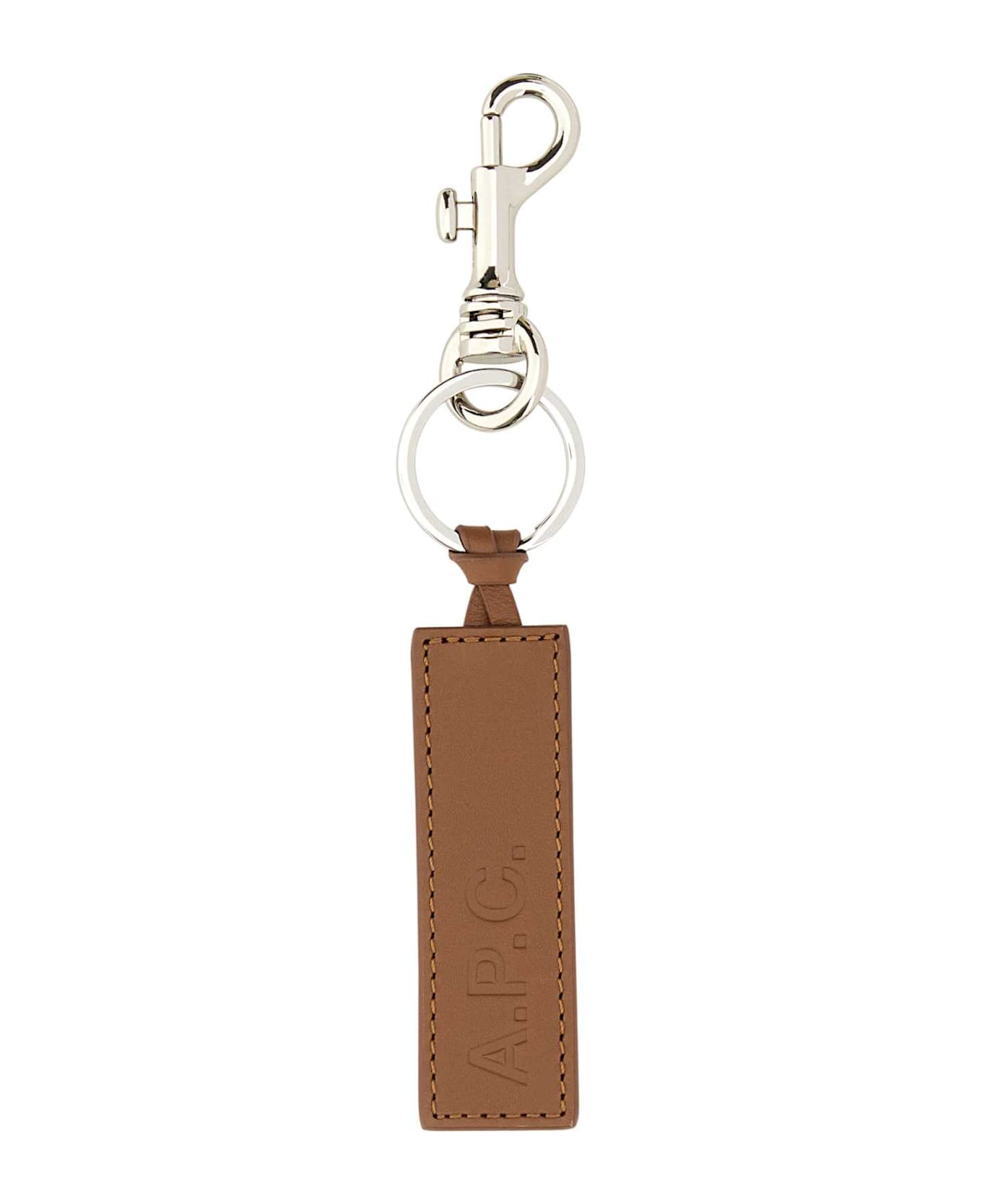 A.P.C. Brown Leather Key Ring - MARRONGLACE