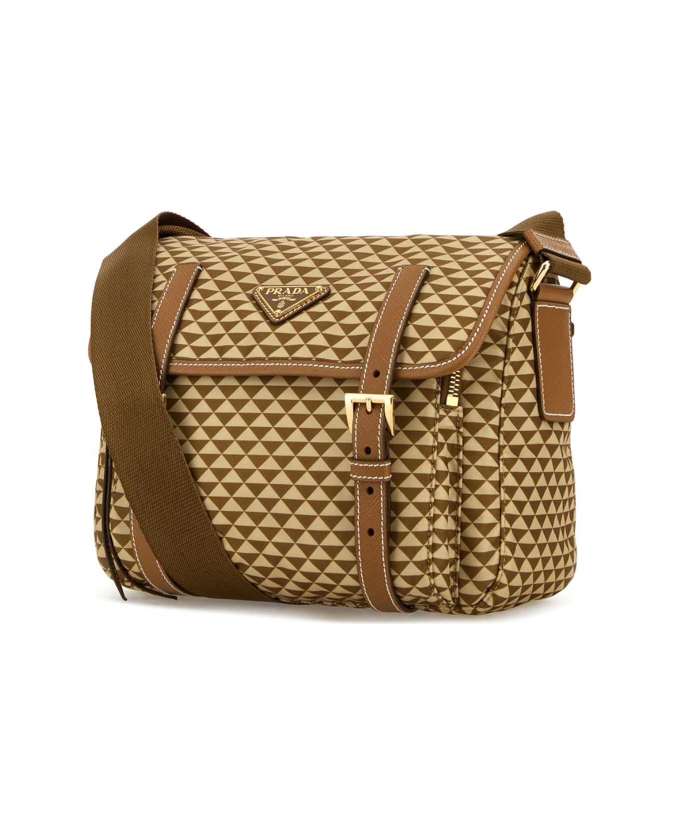 Prada Printed Re-nylon Crossbody Bag - CARAMEL