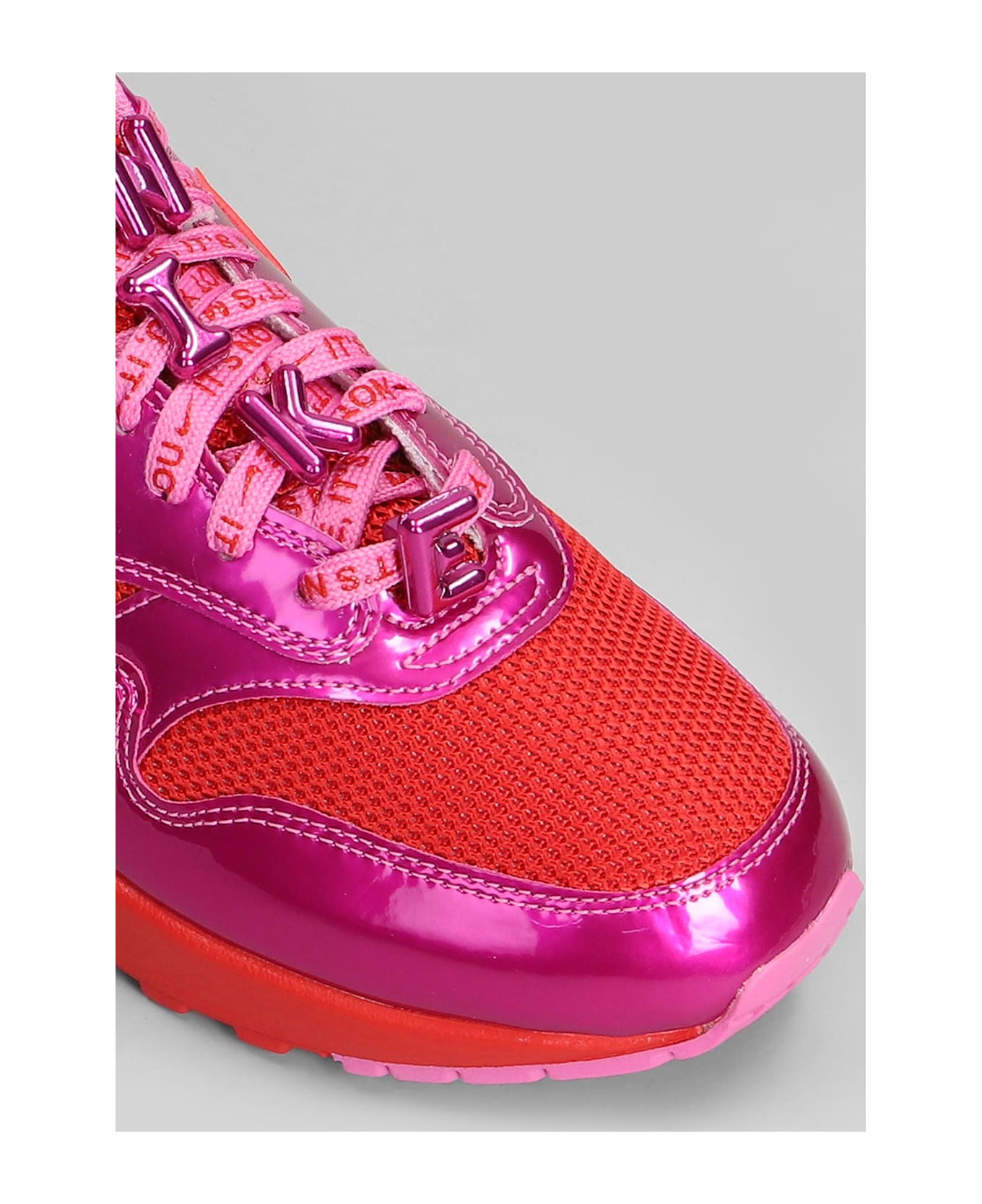Nike Air Max 1 Prm Sneakers In Fuxia Leather And Fabric - fuxia