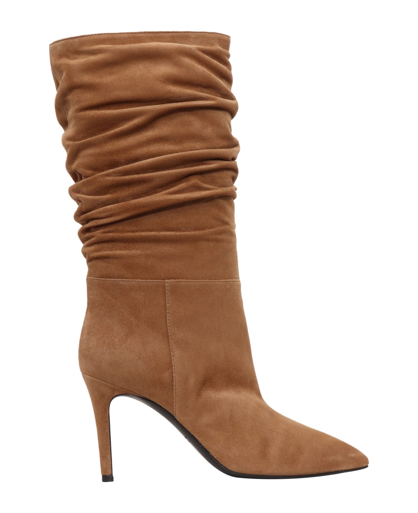 Via Roma 15 Curled Brown Boot - BROWN