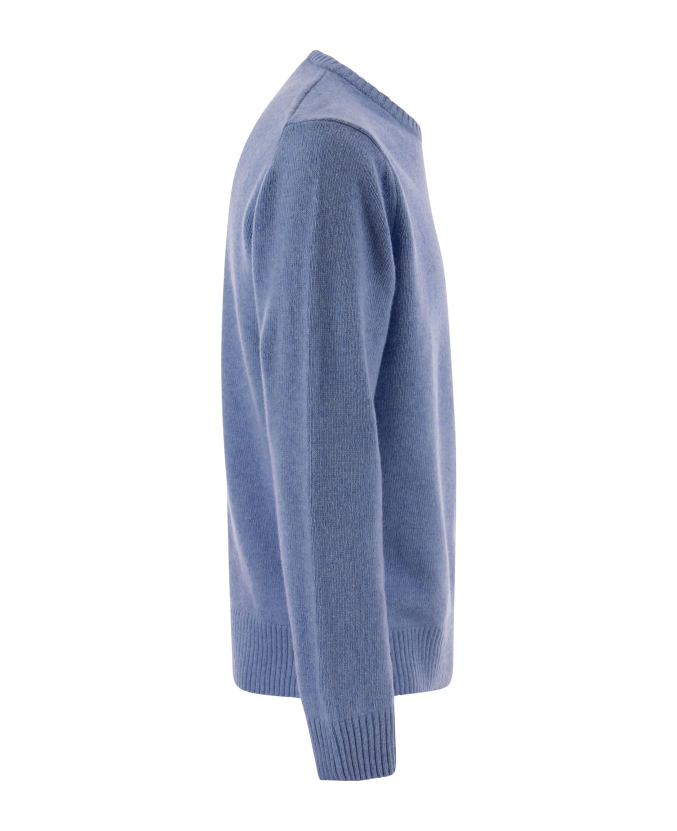 Paul&Shark Wool Crew Neck With Arm Patch - Light Blue