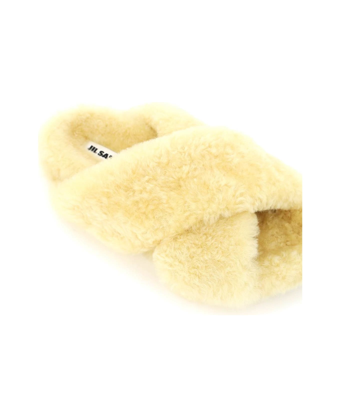 Jil Sander Shearling Sandal - BUTTER (Beige)