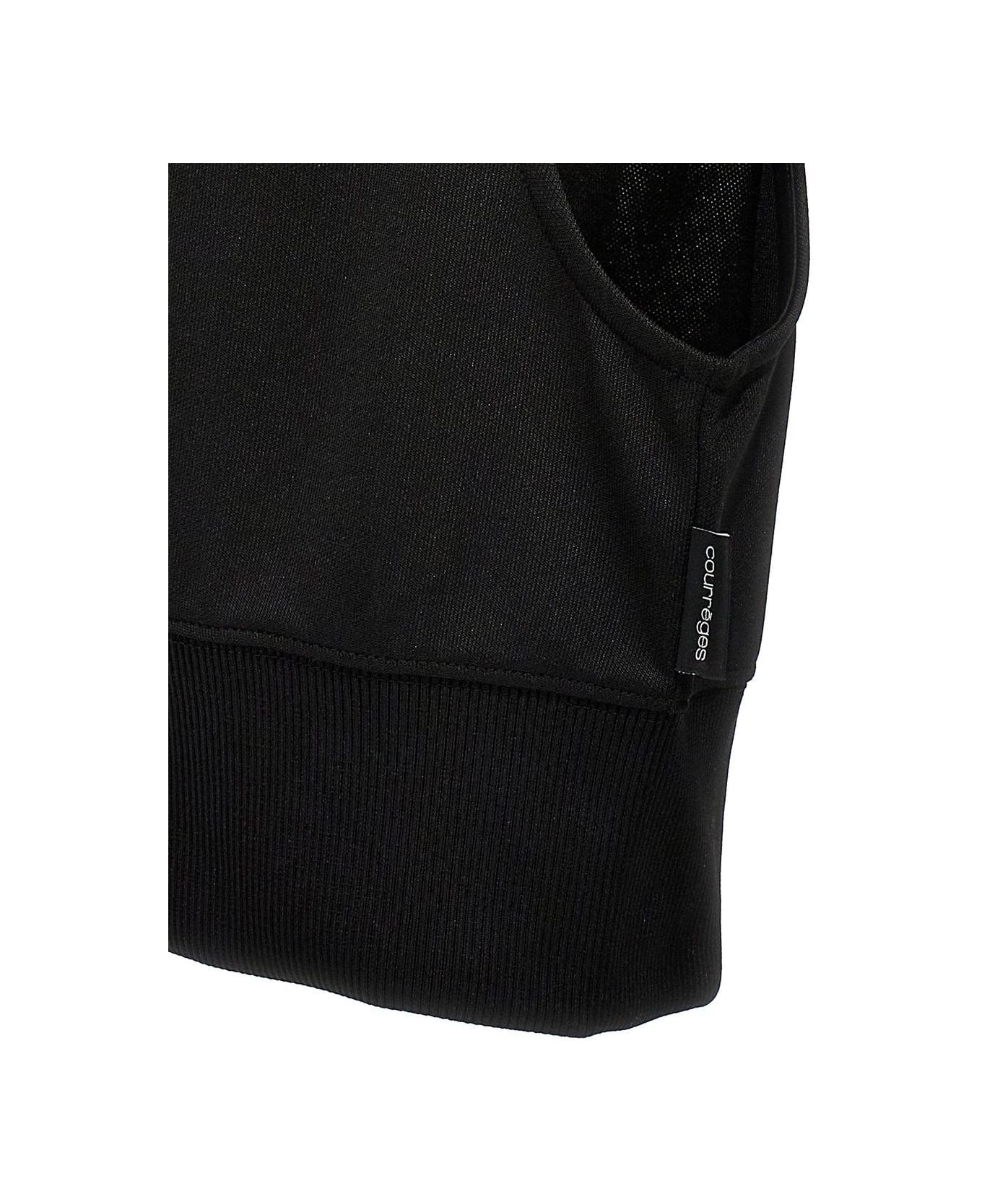 Courrèges Interlock Tracksuit Cropped Vest - Black