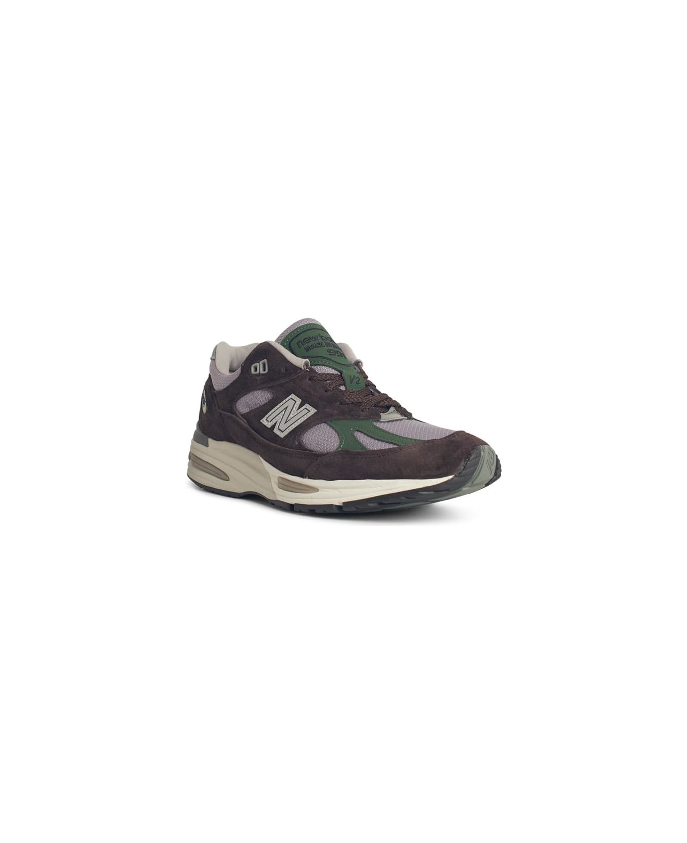 New Balance 
991
 Green Suede Blend Sneakers - Brown