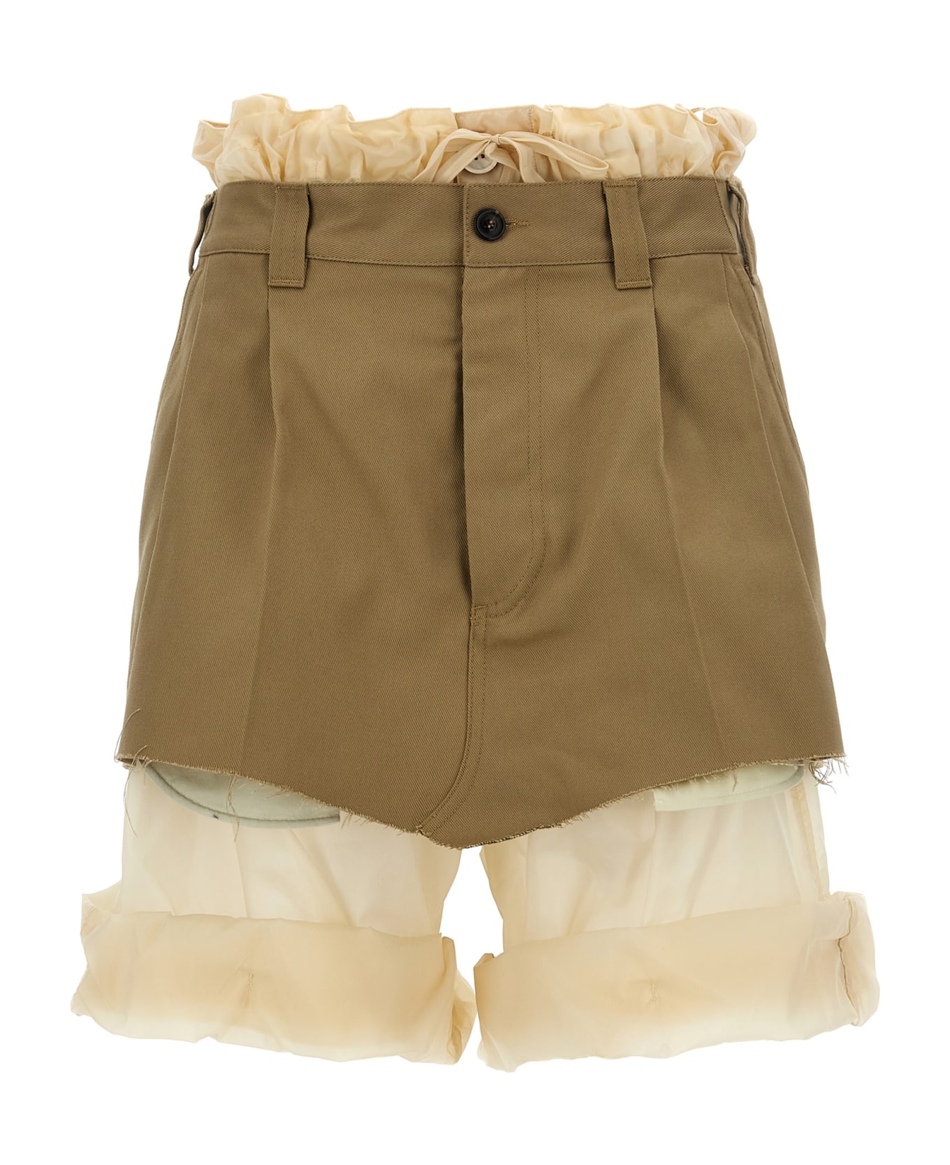 Maison Margiela Layered Effect Trouser Skirt - Beige