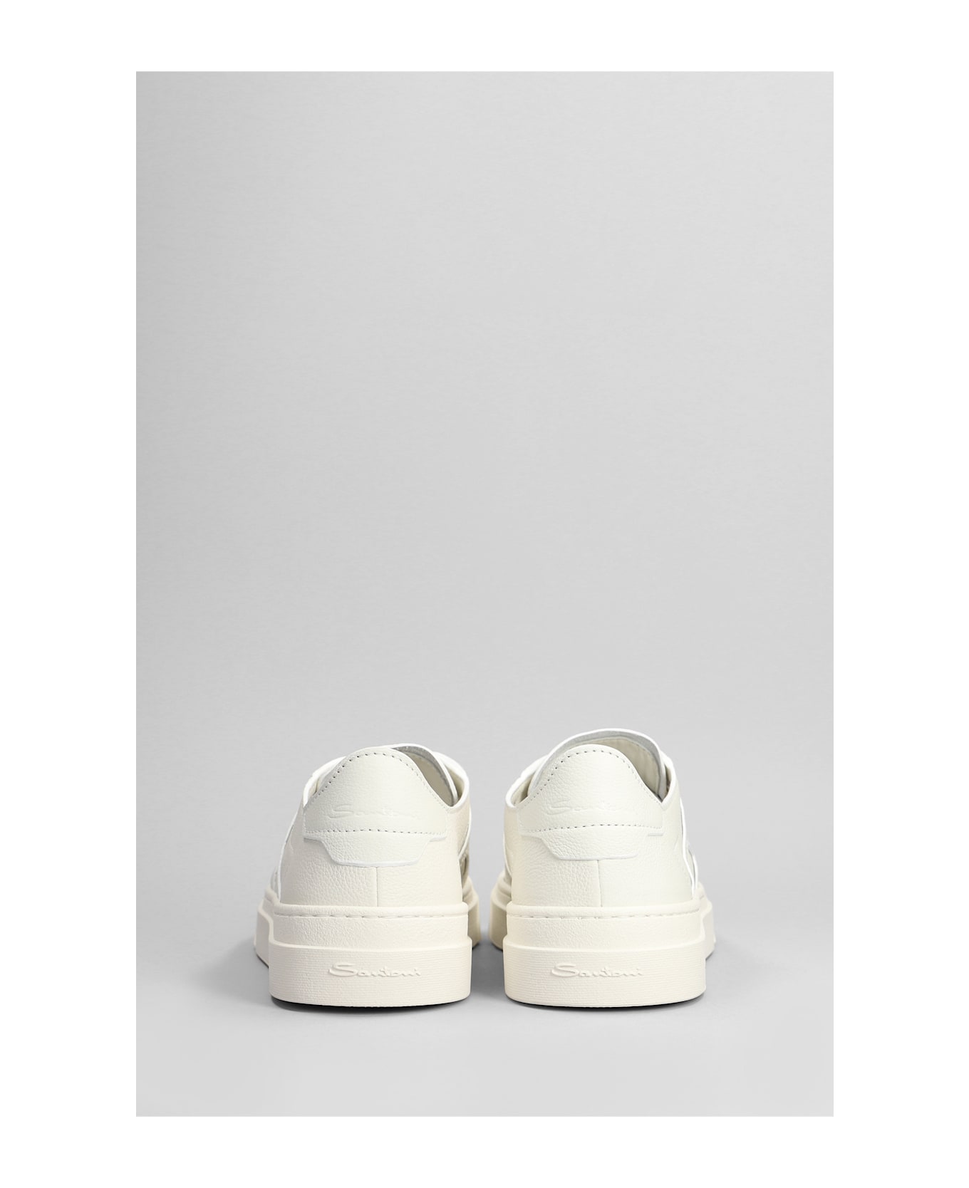 Santoni Dbs Sneakers In White Leather - white