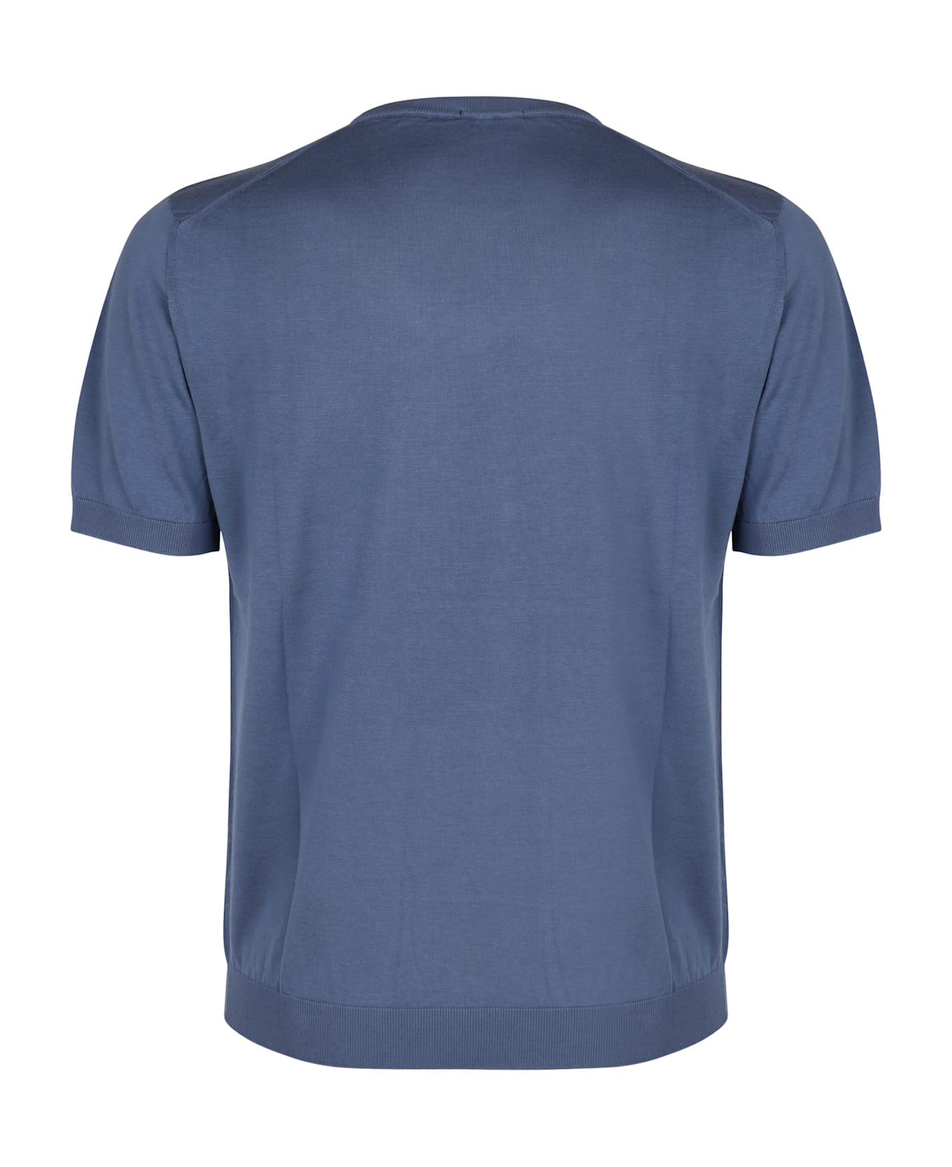 Drumohr Short Sleeve Sweater - blue ニットウェア