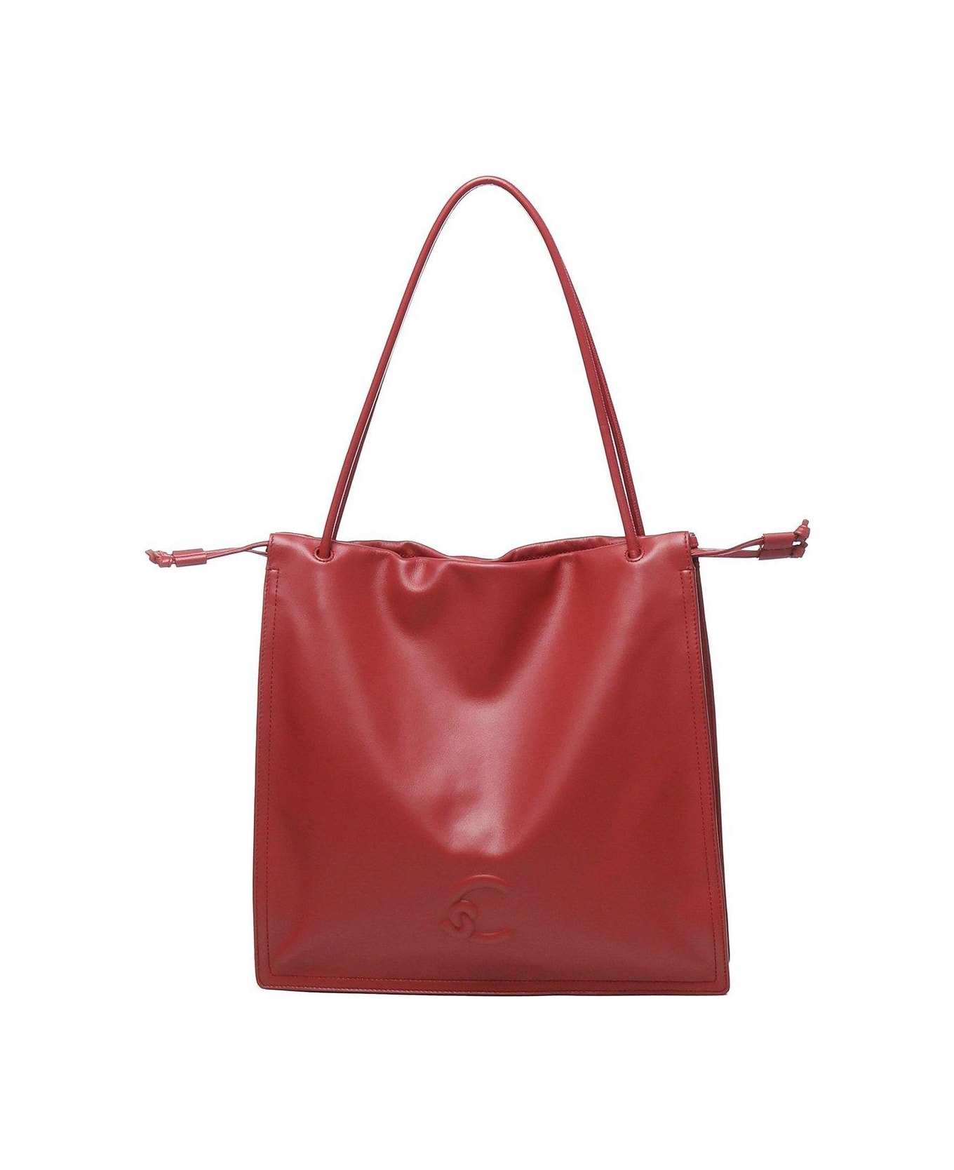 Coccinelle Logo Embossed Drawstring Tote Bag - Red