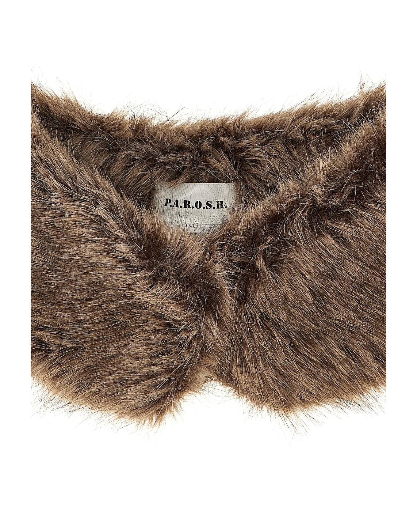 Parosh Faux Fur Collar - Brown
