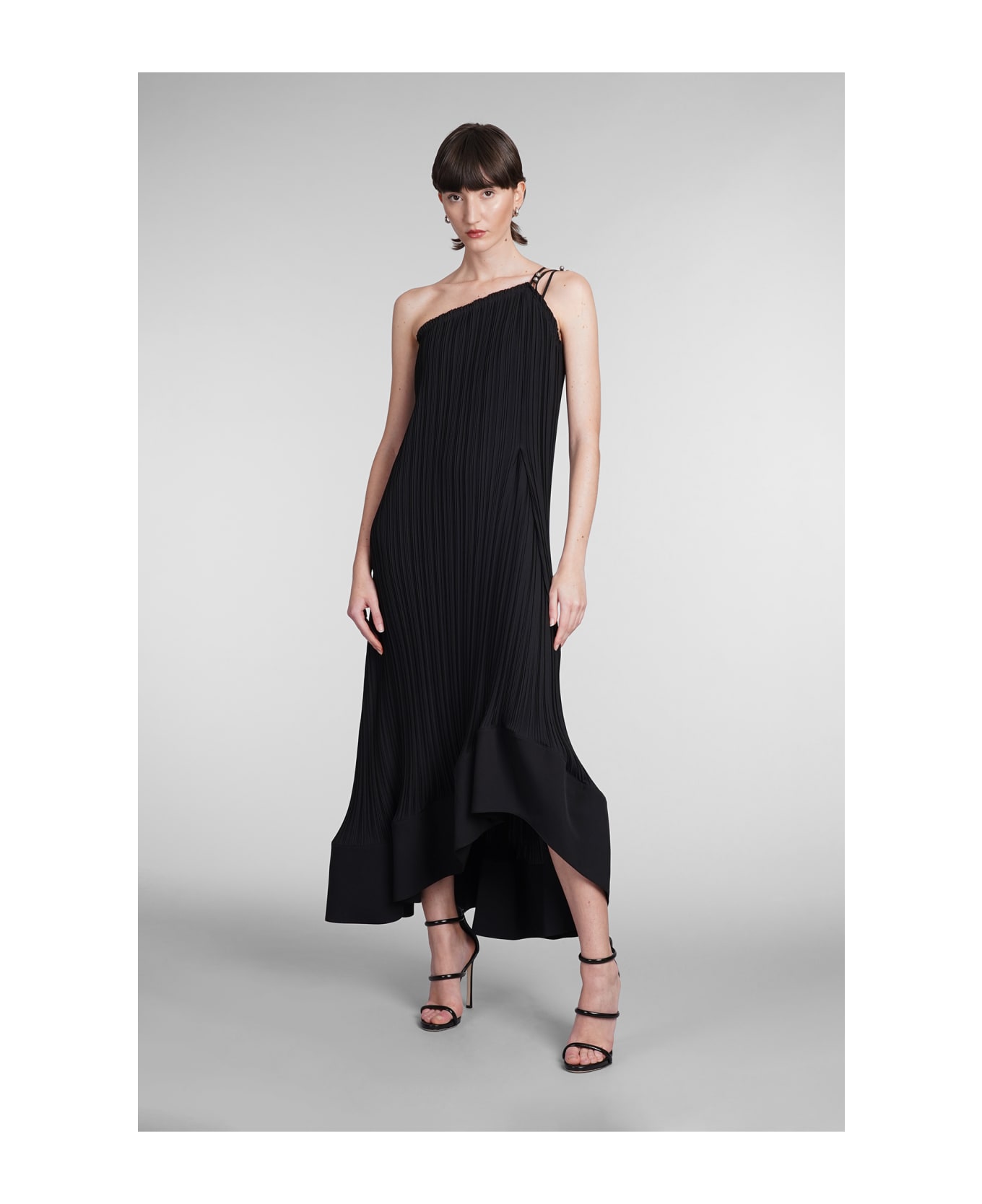 Lanvin Long Pleated Dress - BLACK