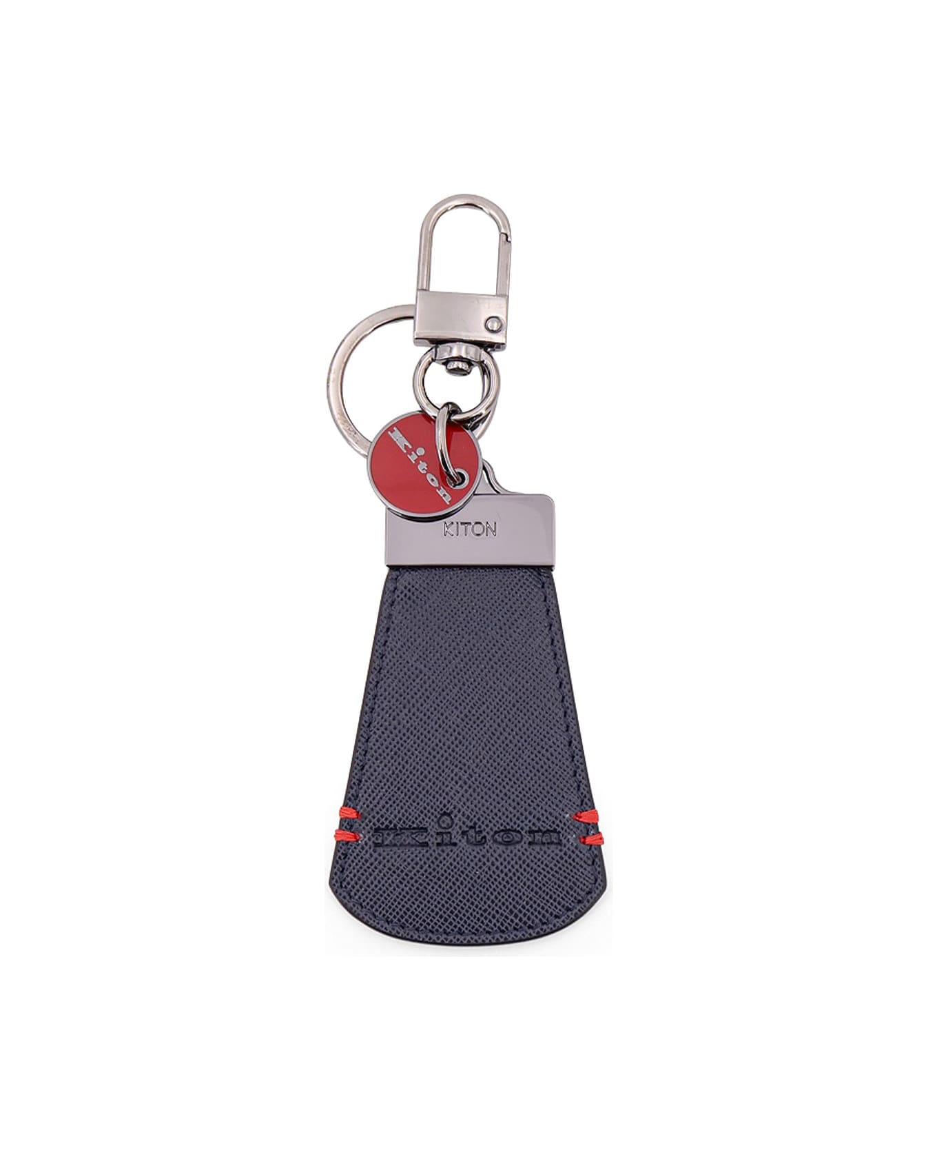 Kiton Leather Key Ring - Blue