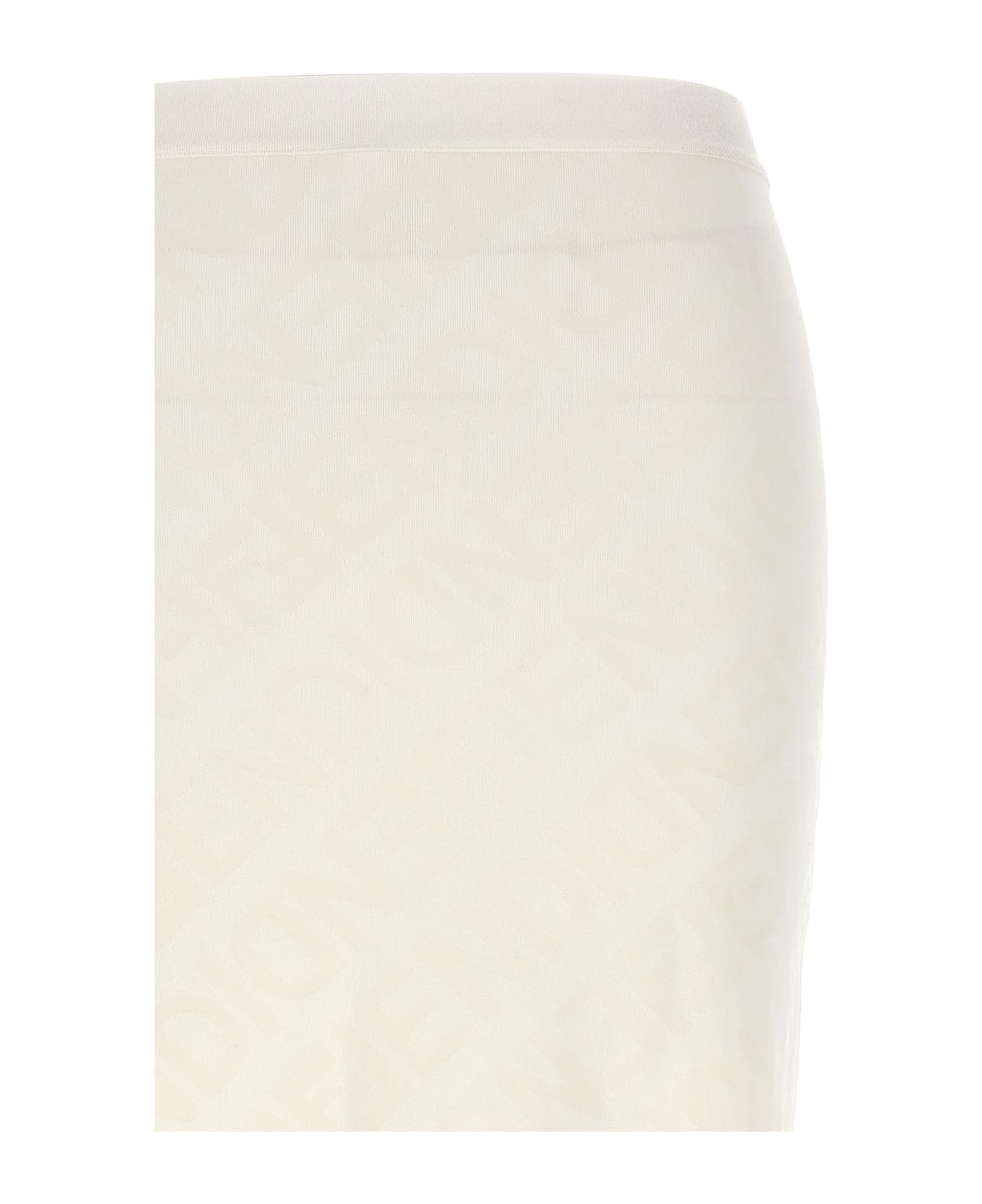 Fendi Viscose Ff Midi Skirt - White スカート