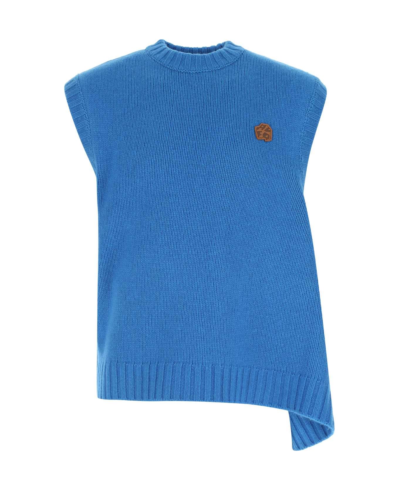 Ader Error Turquoise Wool Blend Oversize Vest - SKYBLU