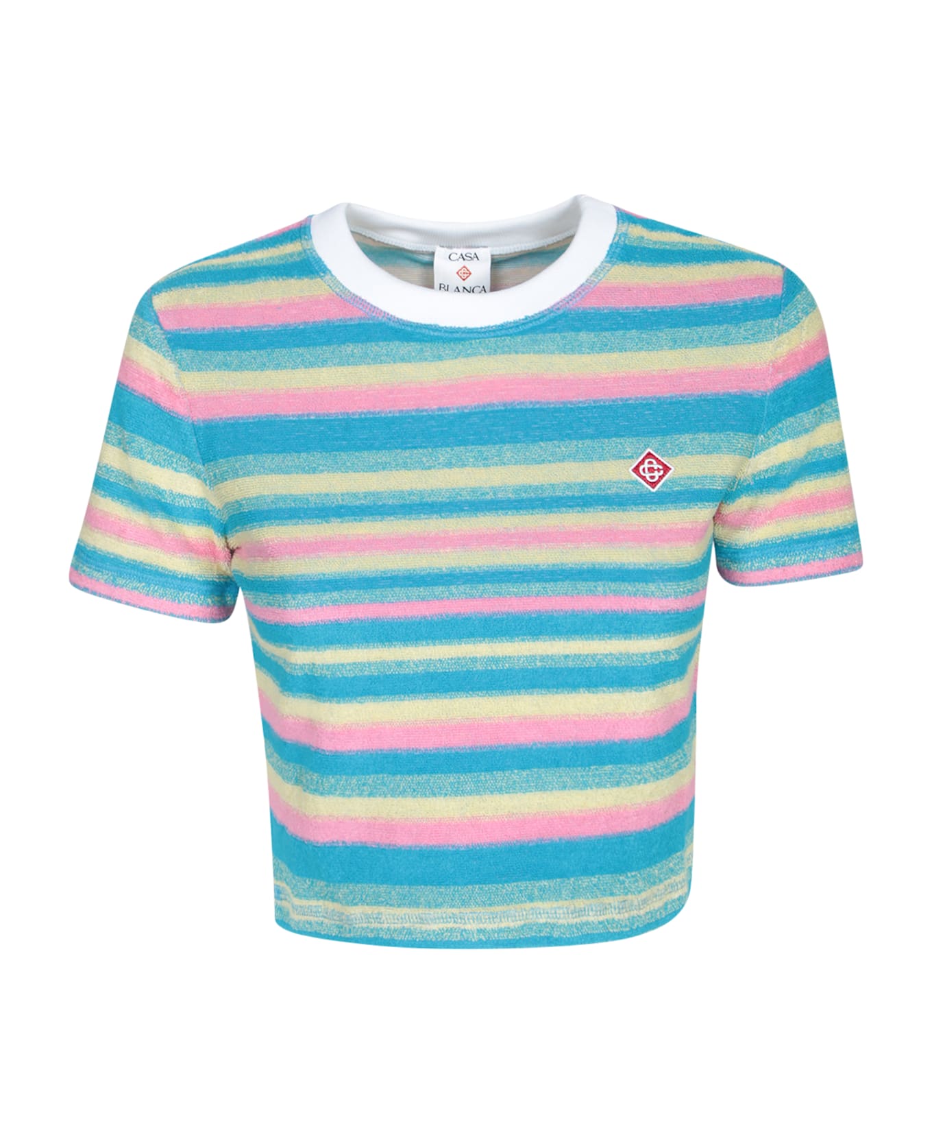 Casablanca Multicolor Striped Terry T-shirt - Blue