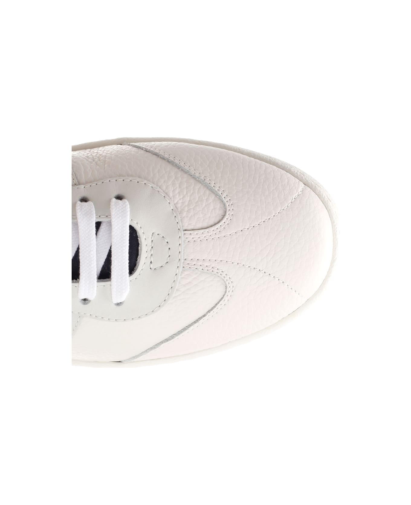 Ferragamo White Sneakers With Blue Heel Tab - WHITE スニーカー